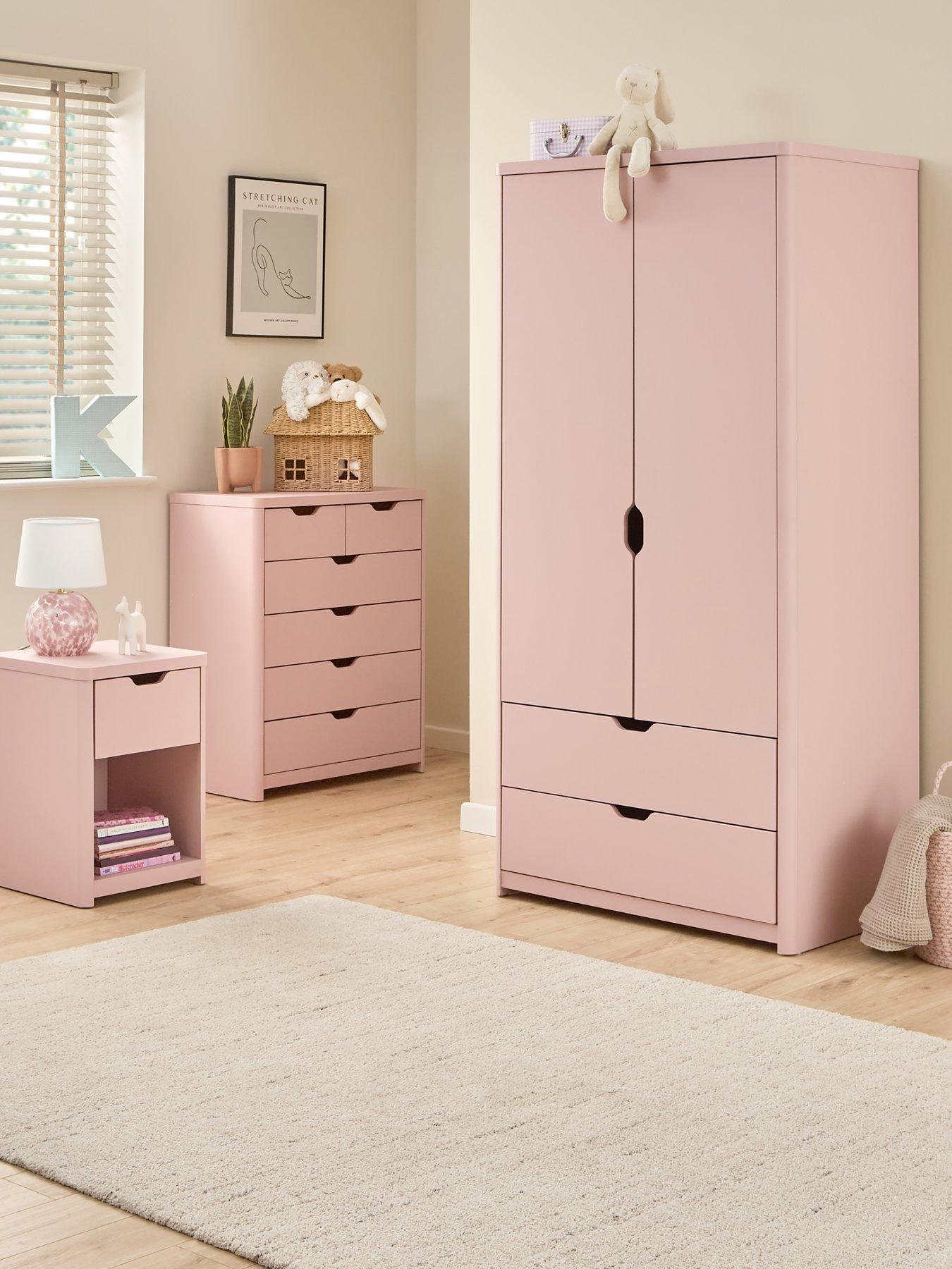 very-home-aspen-3-piece-bedroom-furniture-set--nbsp2-door-2-drawer-wardrobe-4-2-chest-and-bedside-table-pink