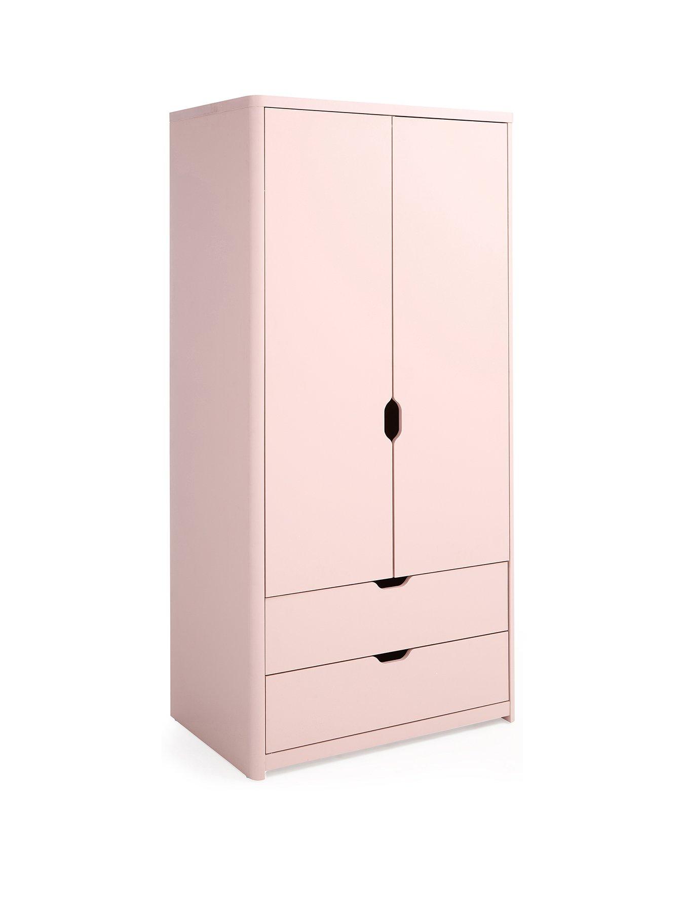  image of very-home-aspen-3-piece-bedroom-furniture-set--nbsp2-door-2-drawer-wardrobe-4-2-chest-and-bedside-table-pink