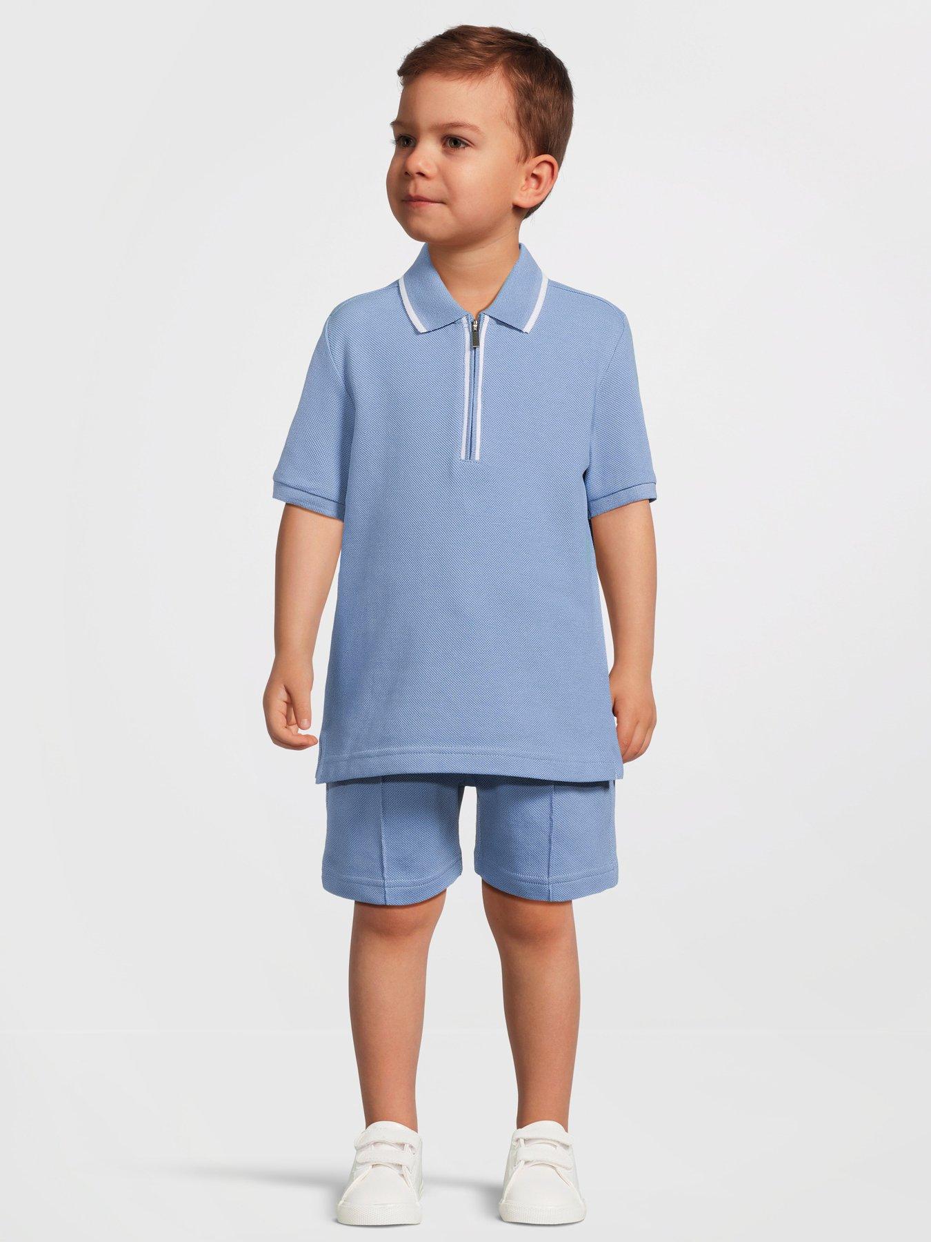 Mini V by Very Boys Pique Polo And Short Set - Blue