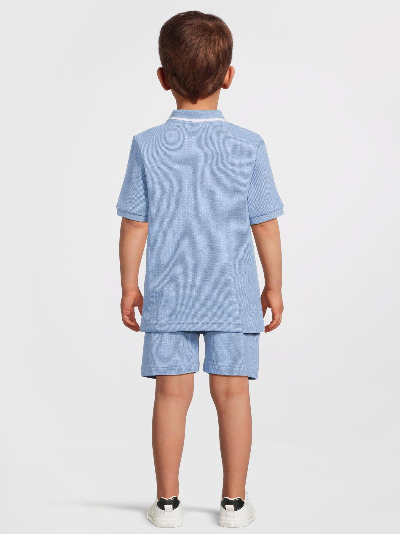  image of mini-v-by-very-boys-pique-polo-and-short-set-blue