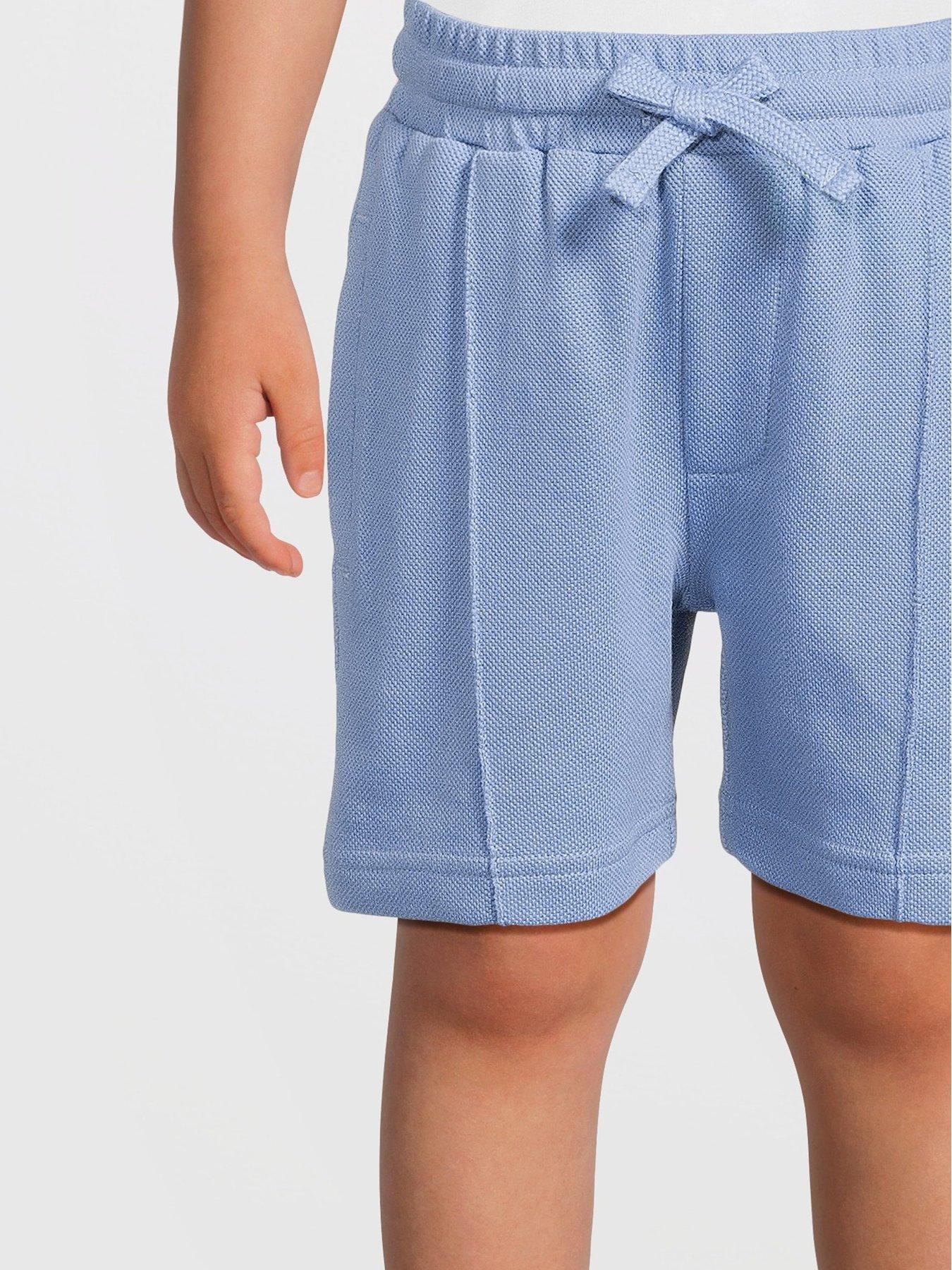  image of mini-v-by-very-boys-pique-polo-and-short-set-blue