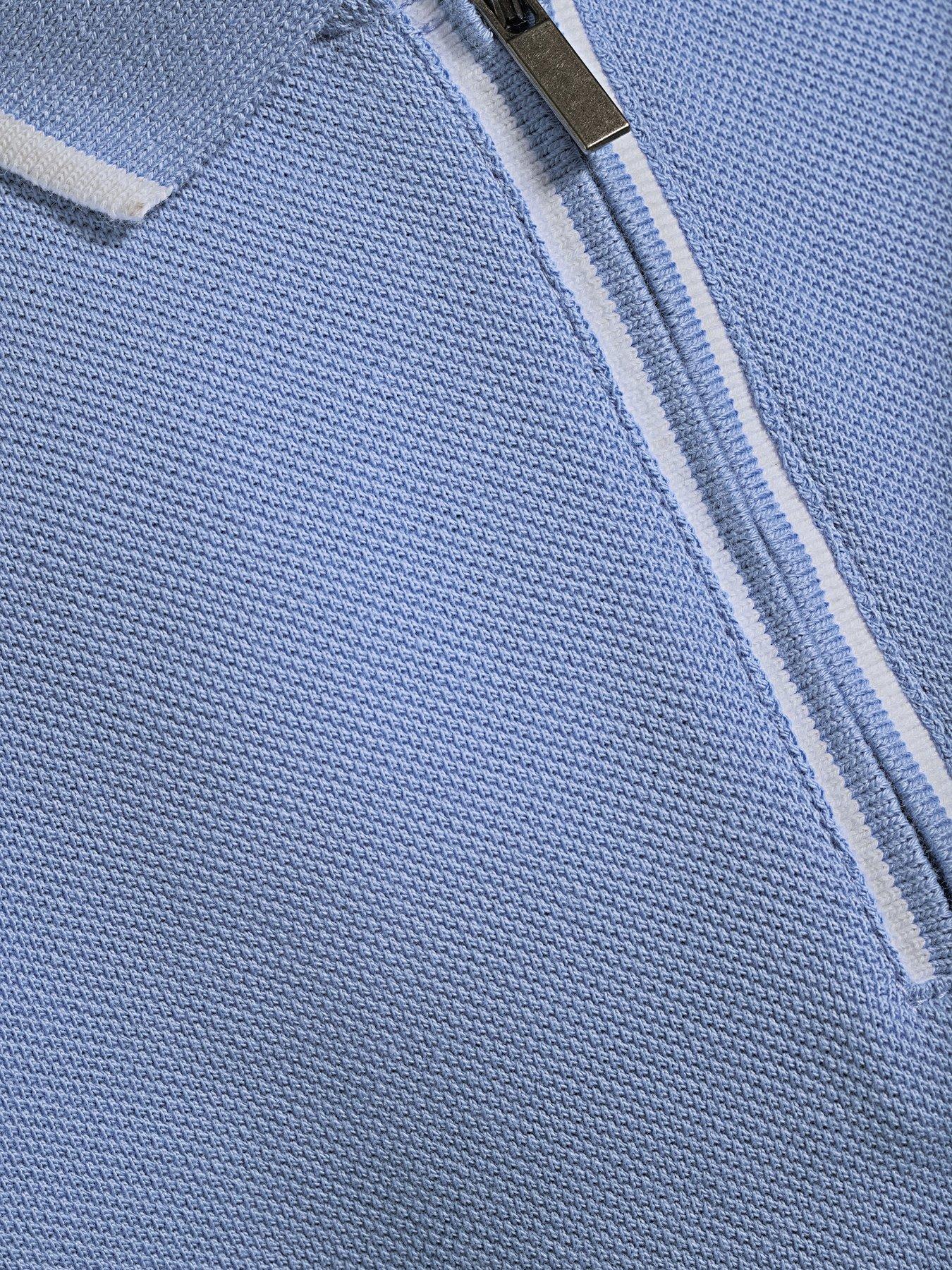  image of mini-v-by-very-boys-pique-polo-and-short-set-blue