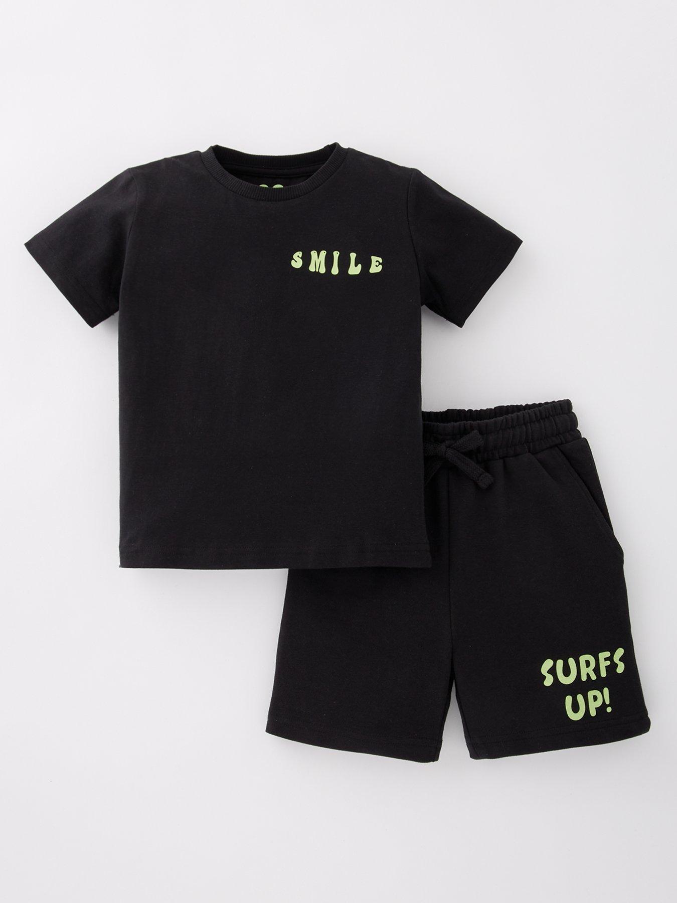 Mini V by Very Boys Surf Back Print T-Shirt And Short Set - Multi