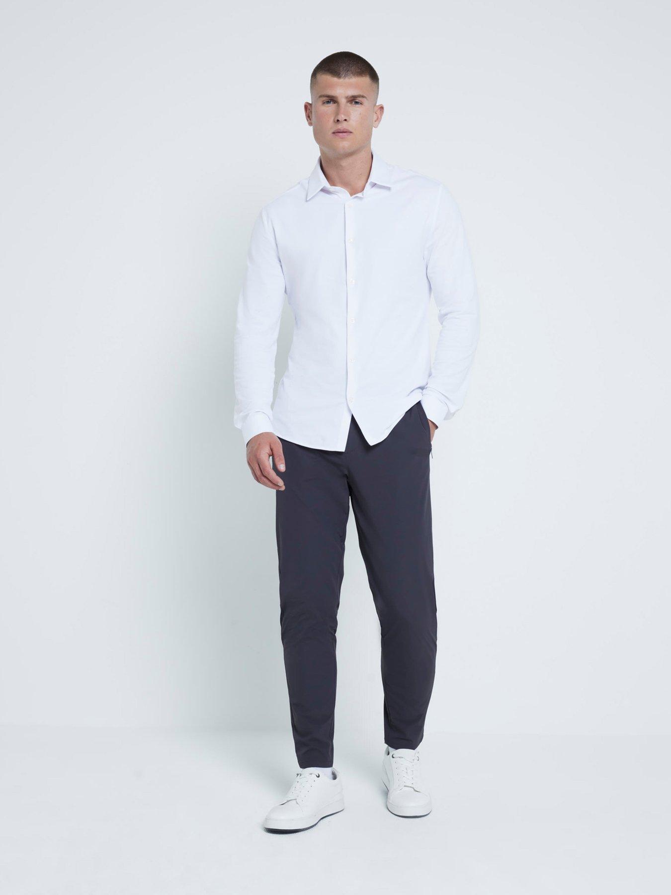  image of river-island-clean-muscle-fit-jersey-shirts-white