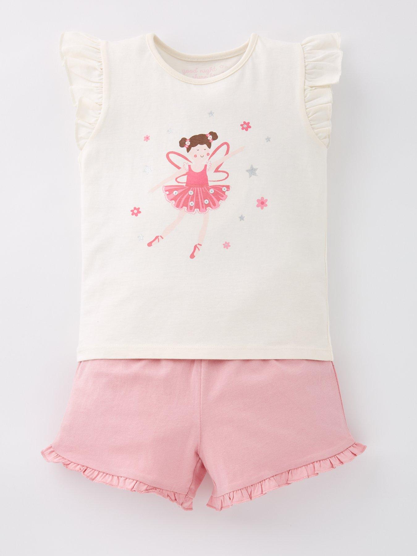  image of mini-v-by-very-girls-2-pack-ballerina-shorts-pyjama-set-multi