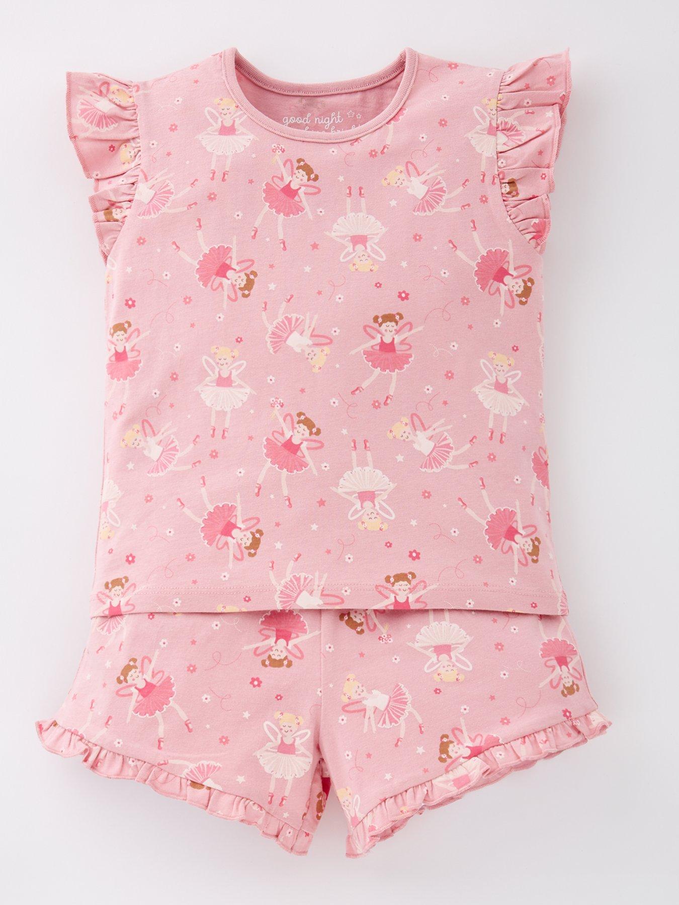  image of mini-v-by-very-girls-2-pack-ballerina-shorts-pyjama-set-multi