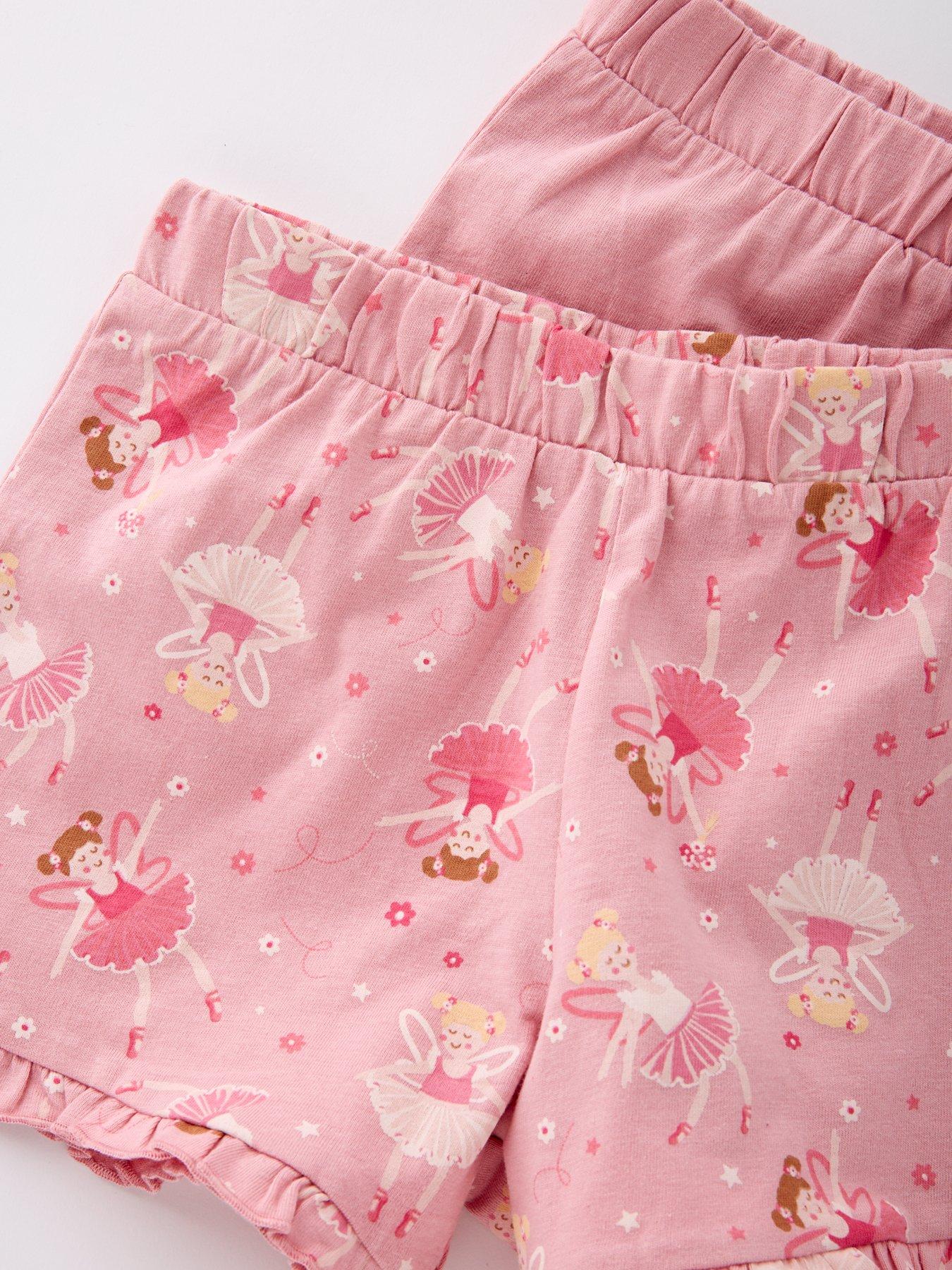  image of mini-v-by-very-girls-2-pack-ballerina-shorts-pyjama-set-multi