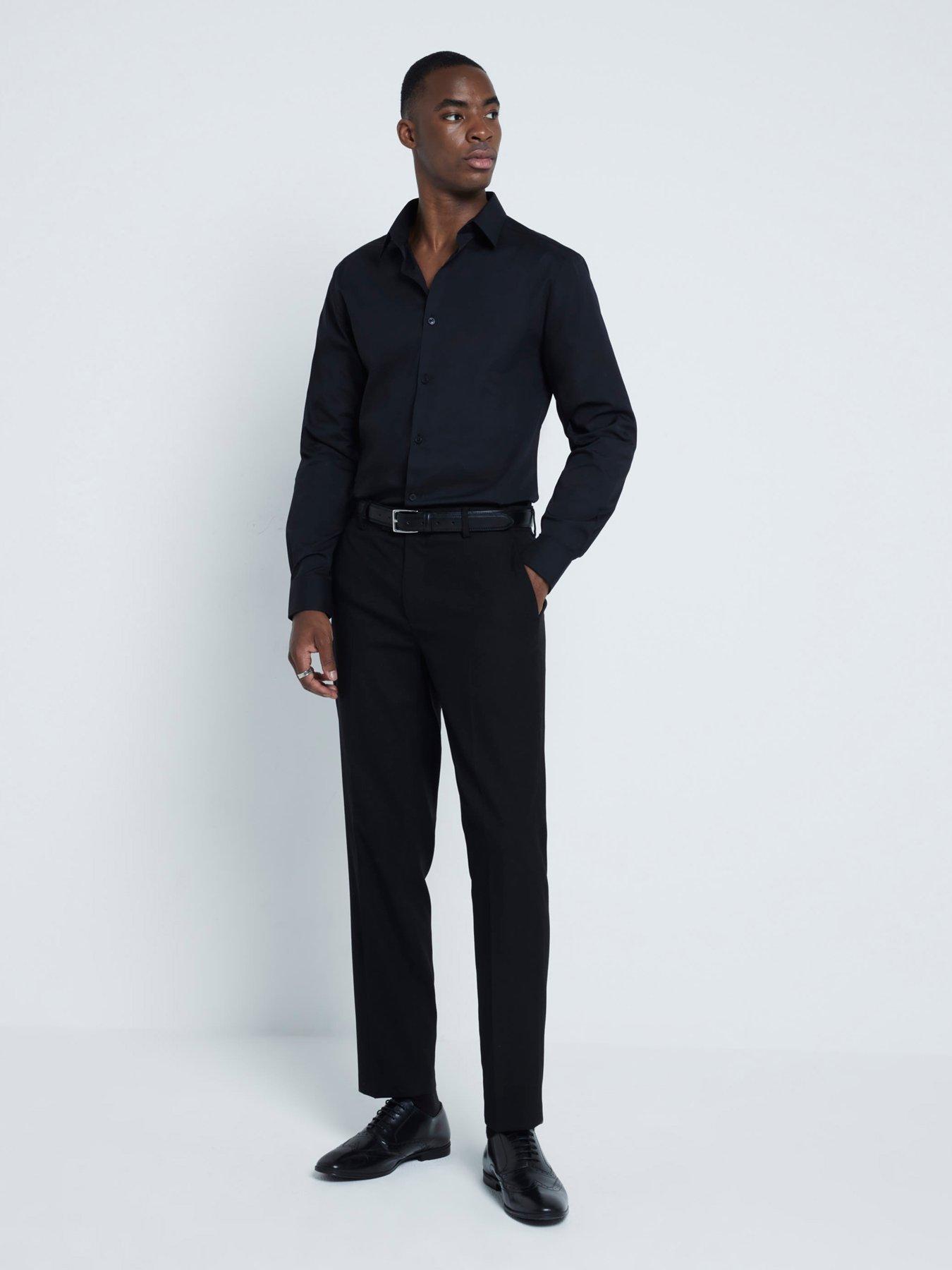 Image 3 of 6 of River Island Slim Fit Smart Shirt - Black