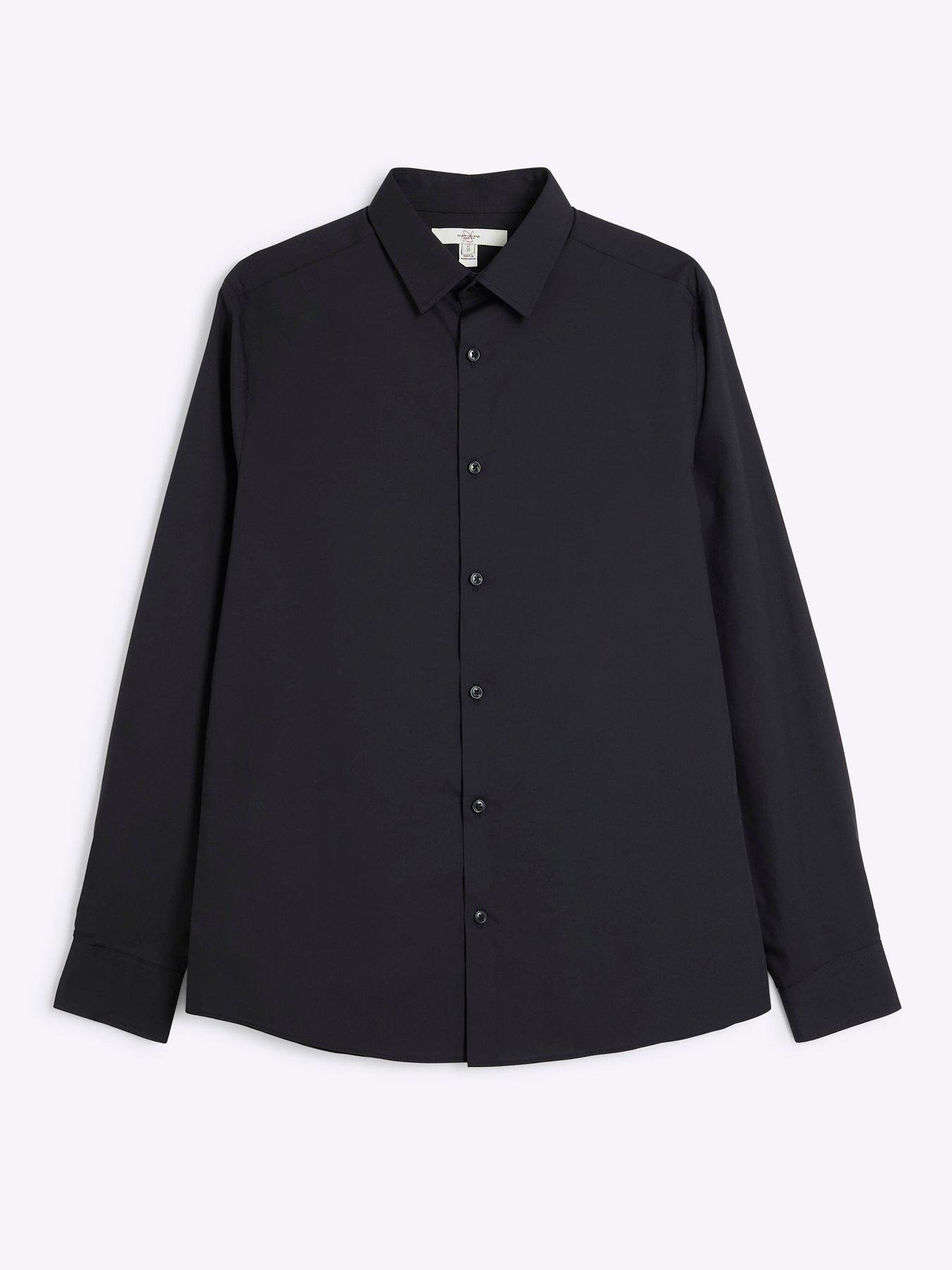 Image 5 of 6 of River Island Slim Fit Smart Shirt - Black