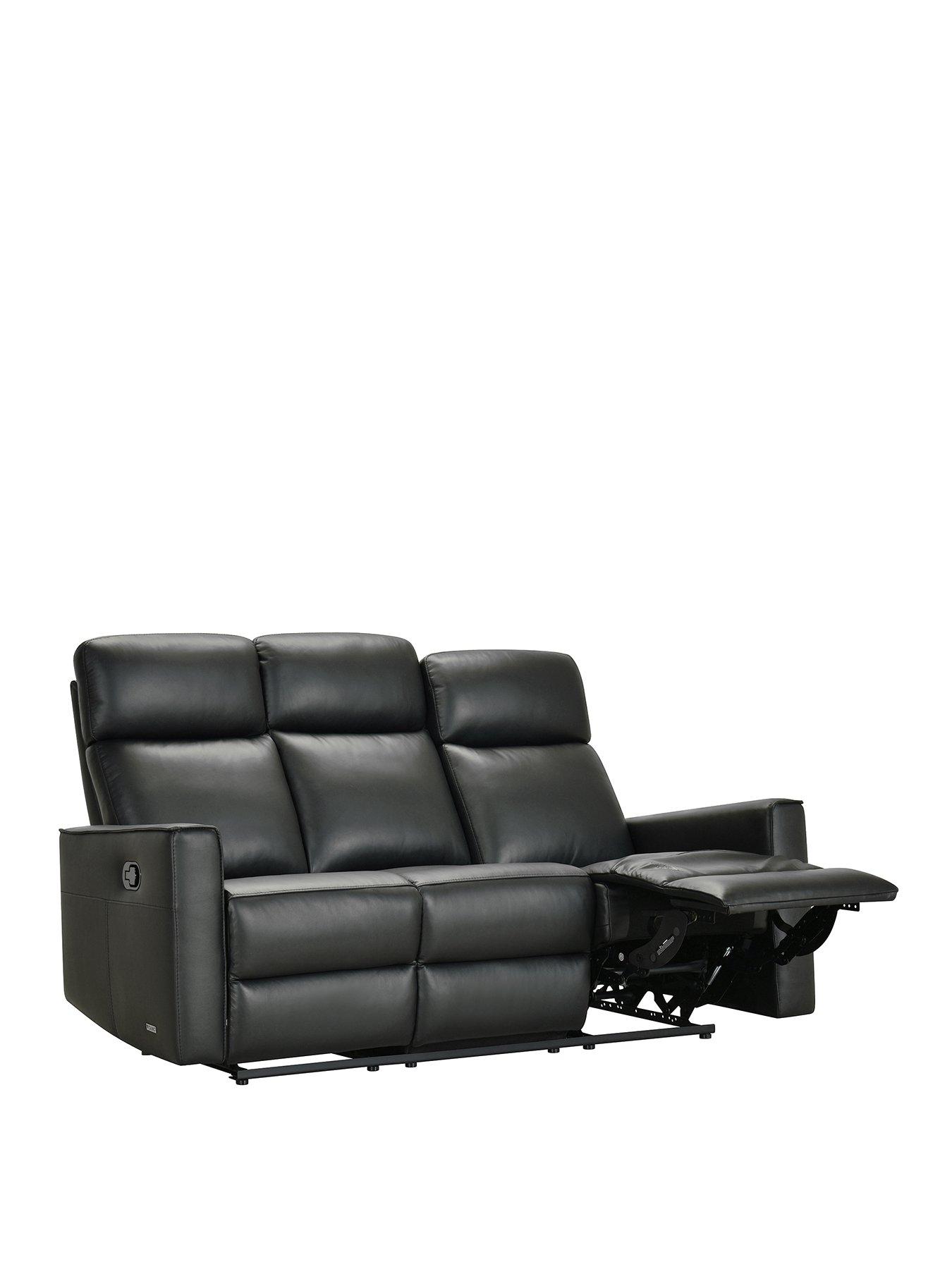  image of very-home-luna-leather-3-seater-manual-reclining-sofa
