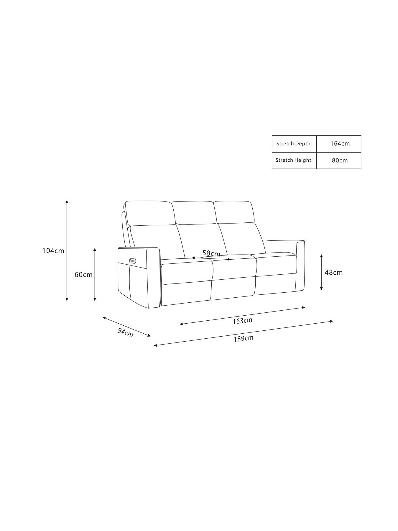  image of very-home-luna-leather-3-seater-manual-reclining-sofa