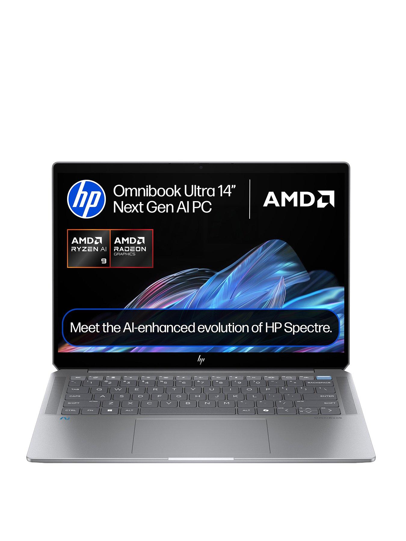 HP OmniBook Ultra 14-fd0001na Laptop - Copilot+ PC - AMD Ryzen AI 9 - AMD Radeon Graphics - 16GB RAM - 1TB SSD - 14in - 2.2K Touchscreen - Silver