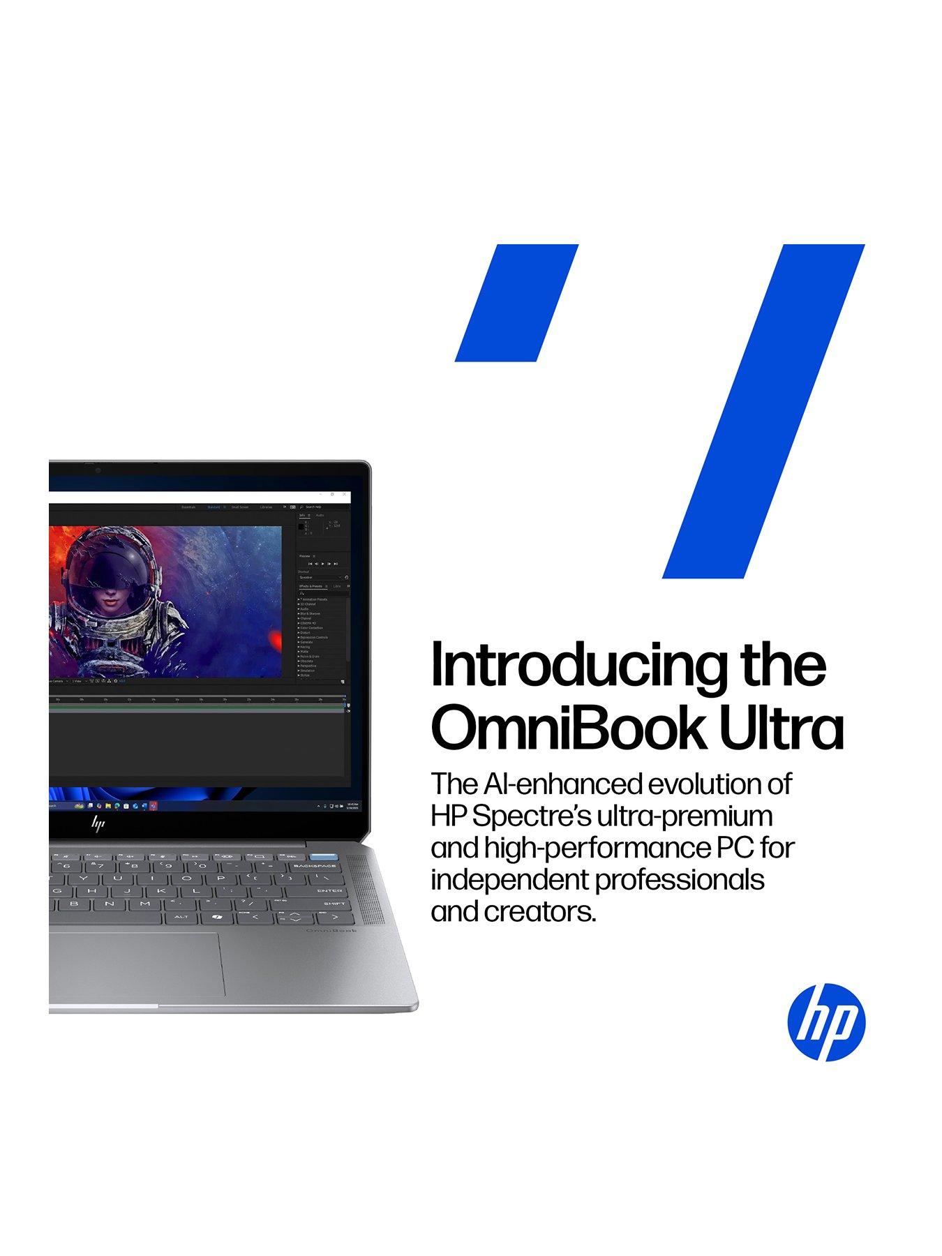 Image 2 of 8 of HP OmniBook Ultra 14-fd0001na Laptop - Copilot+ PC - AMD Ryzen AI 9 - AMD Radeon Graphics - 16GB RAM - 1TB SSD - 14in - 2.2K Touchscreen - Silver