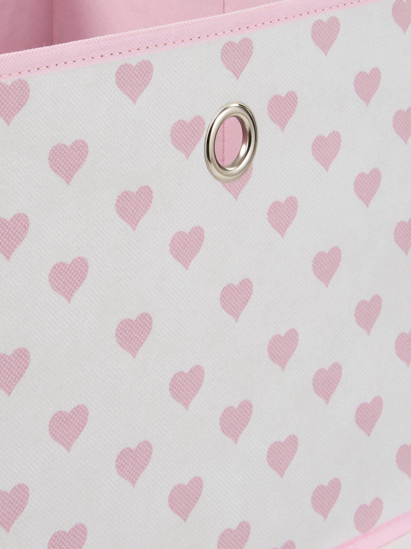 Image 6 of 6 of The Very Collection Cube 2 +&nbsp;2 Storage Unit with&nbsp;Boxes -&nbsp;Pink Hearts&nbsp;- FSC&reg; Certified