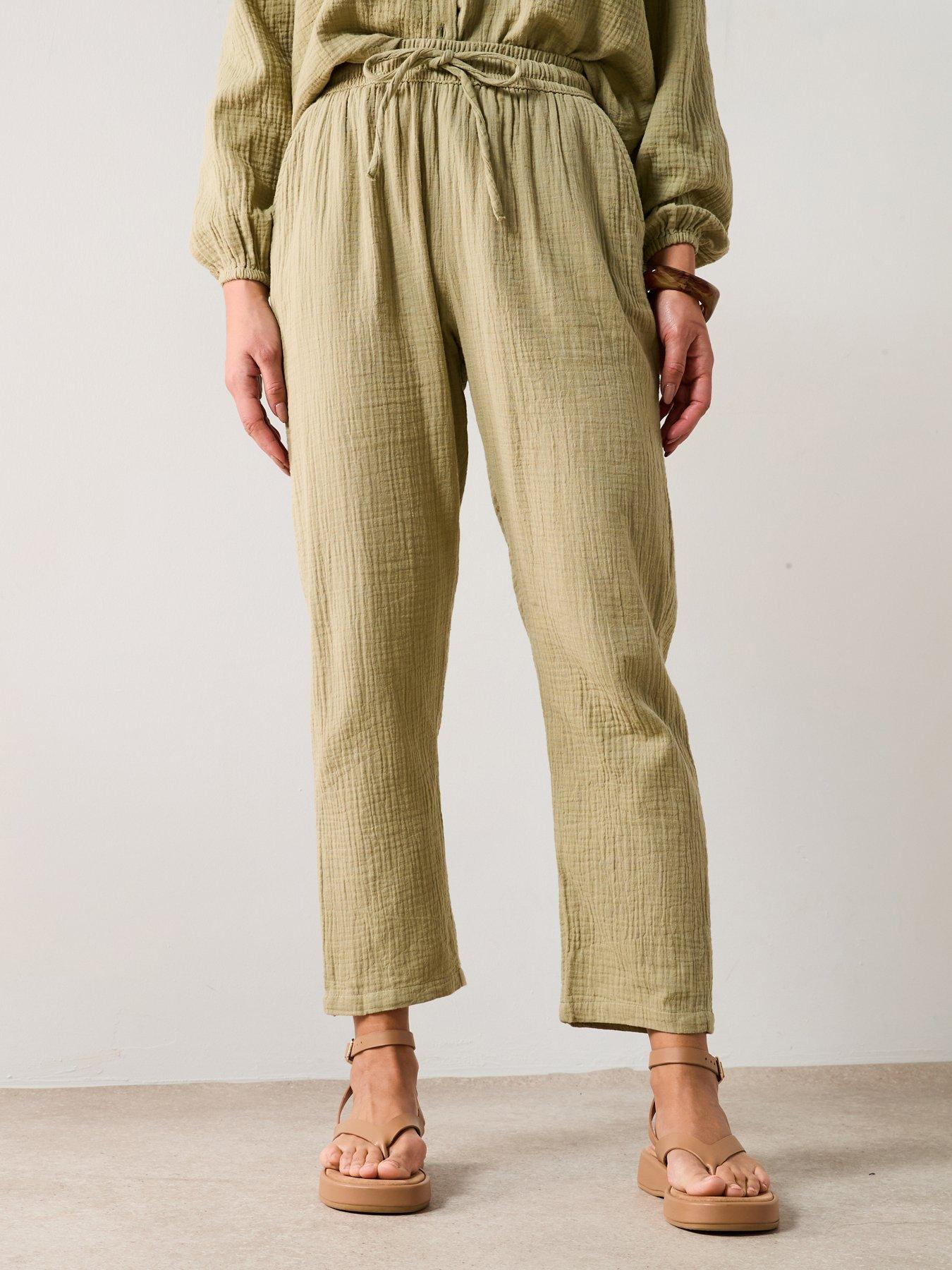 V by Very Crinkle Joggers - Green