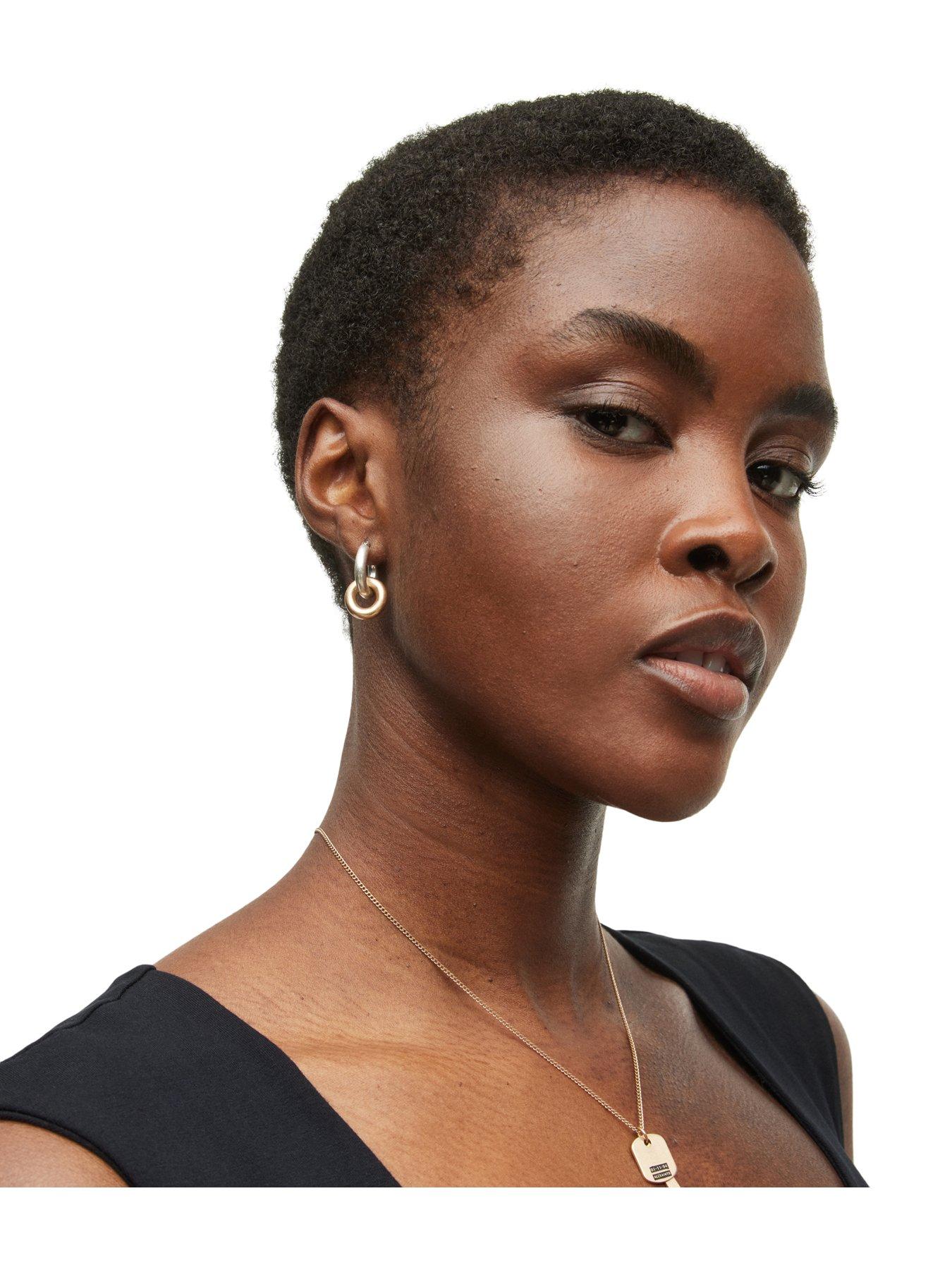  image of allsaints-double-earring-huggie-gold