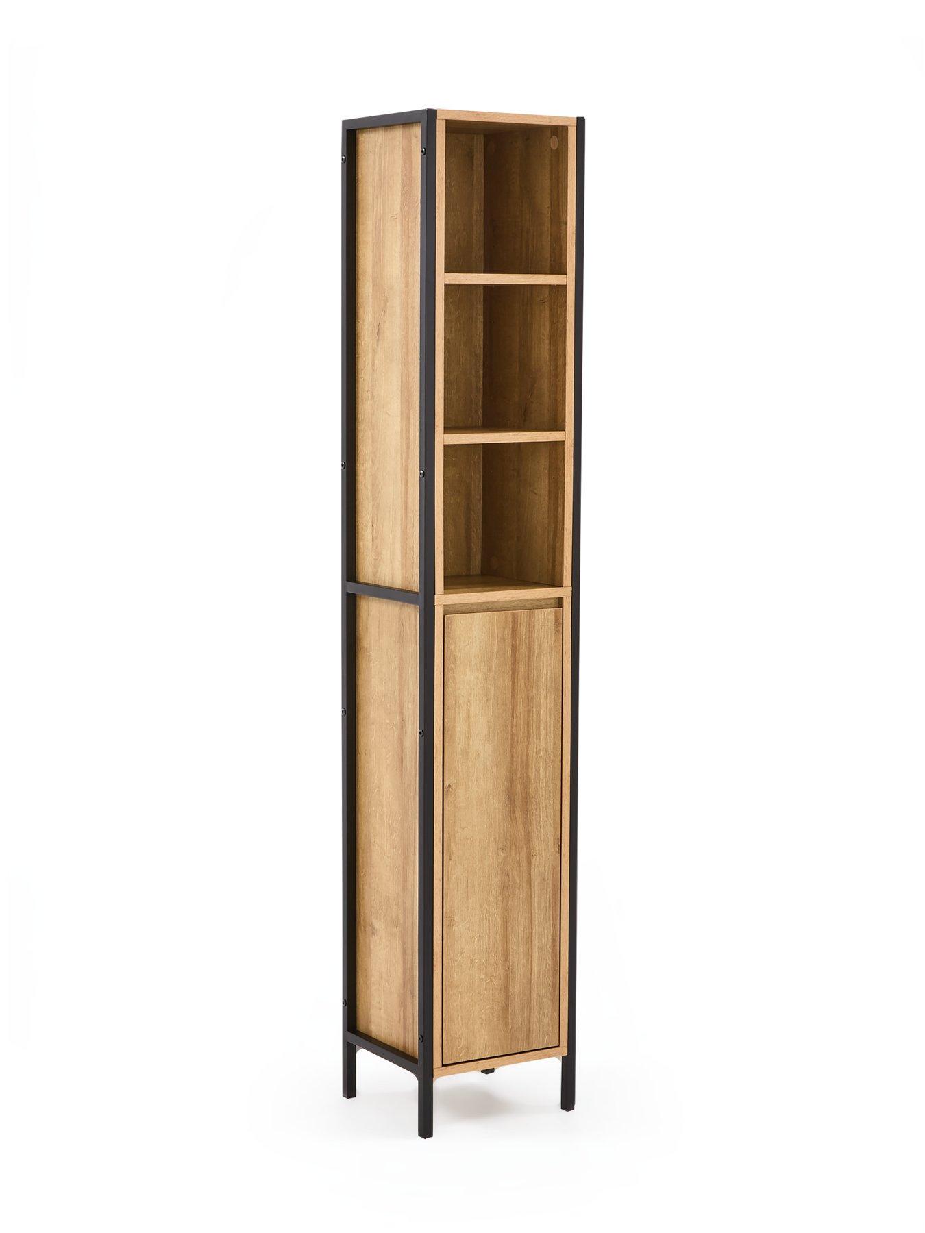 Image 4 of 7 of The Very Collection Larson Tall Bathroom&nbsp;Cabinet&nbsp;&nbsp;- Dark Oak - FSC&reg; Certified