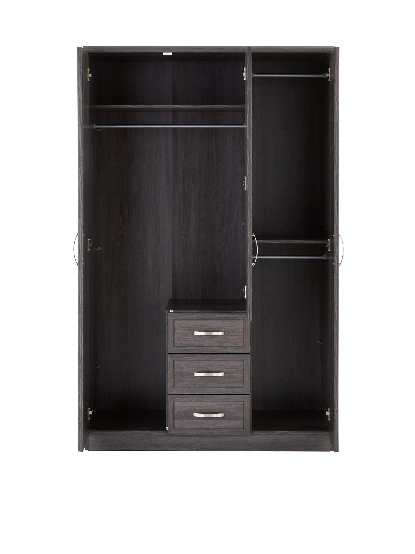  image of very-home-camberley-3-piece-package-3-door-3-drawer-mirrored-wardrobe-5-drawer-chest-andnbsp3-drawer-bedside-chest