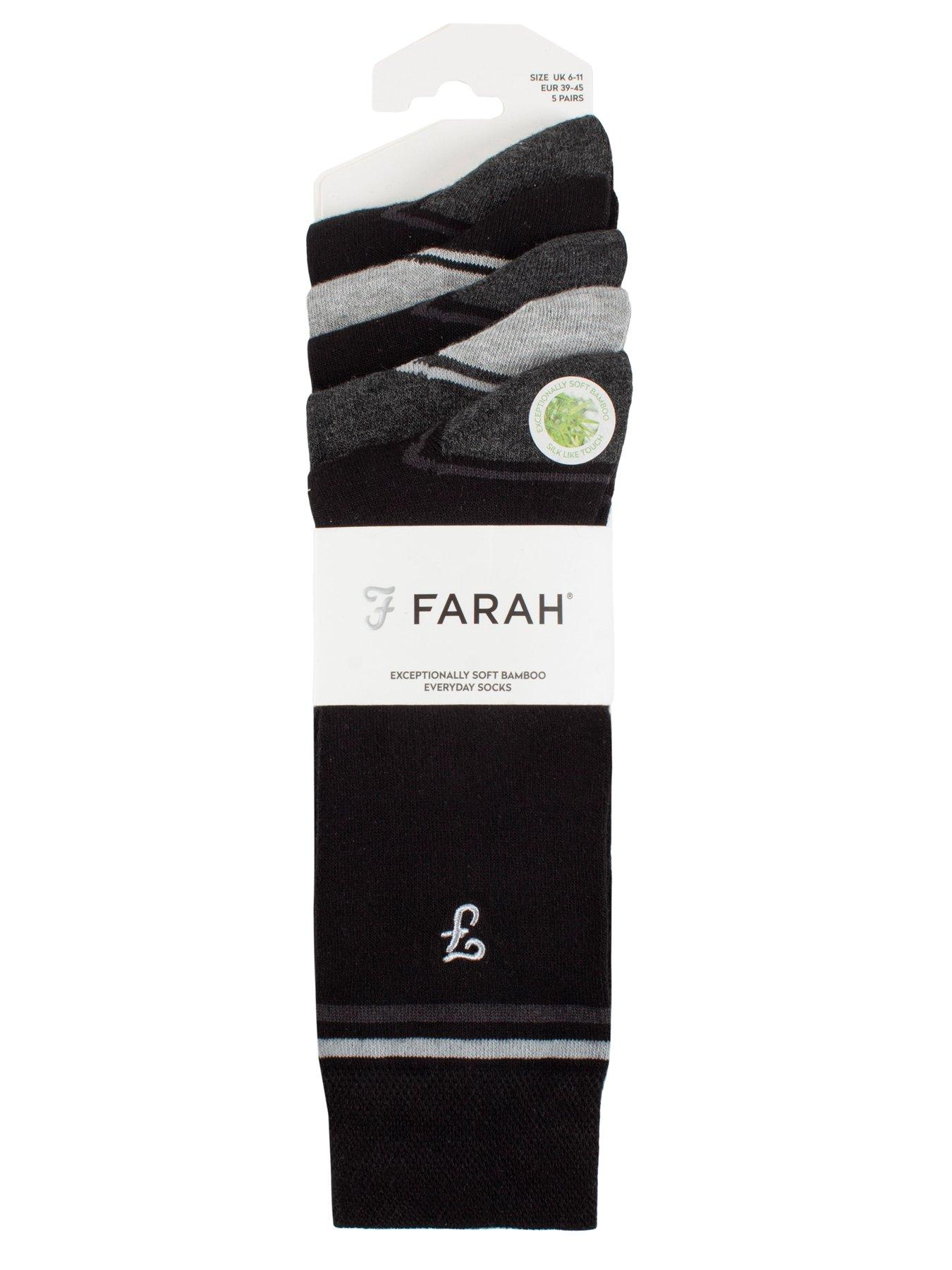 Image 2 of 2 of Farah 5 Pack Bamboo Contrast Heel &amp; Toe Socks - Multi