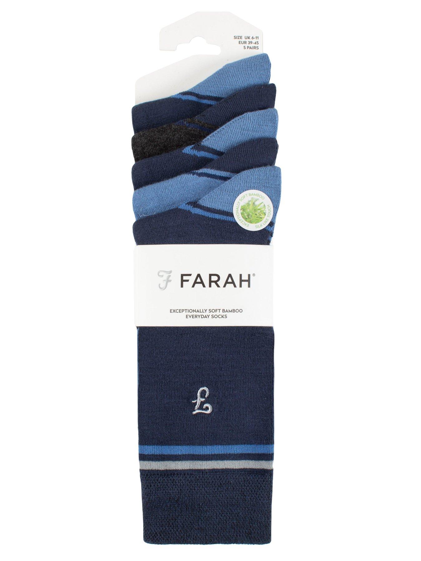 Image 2 of 2 of Farah 5 Pack Bamboo Contrast Heel &amp; Toe Socks - Multi