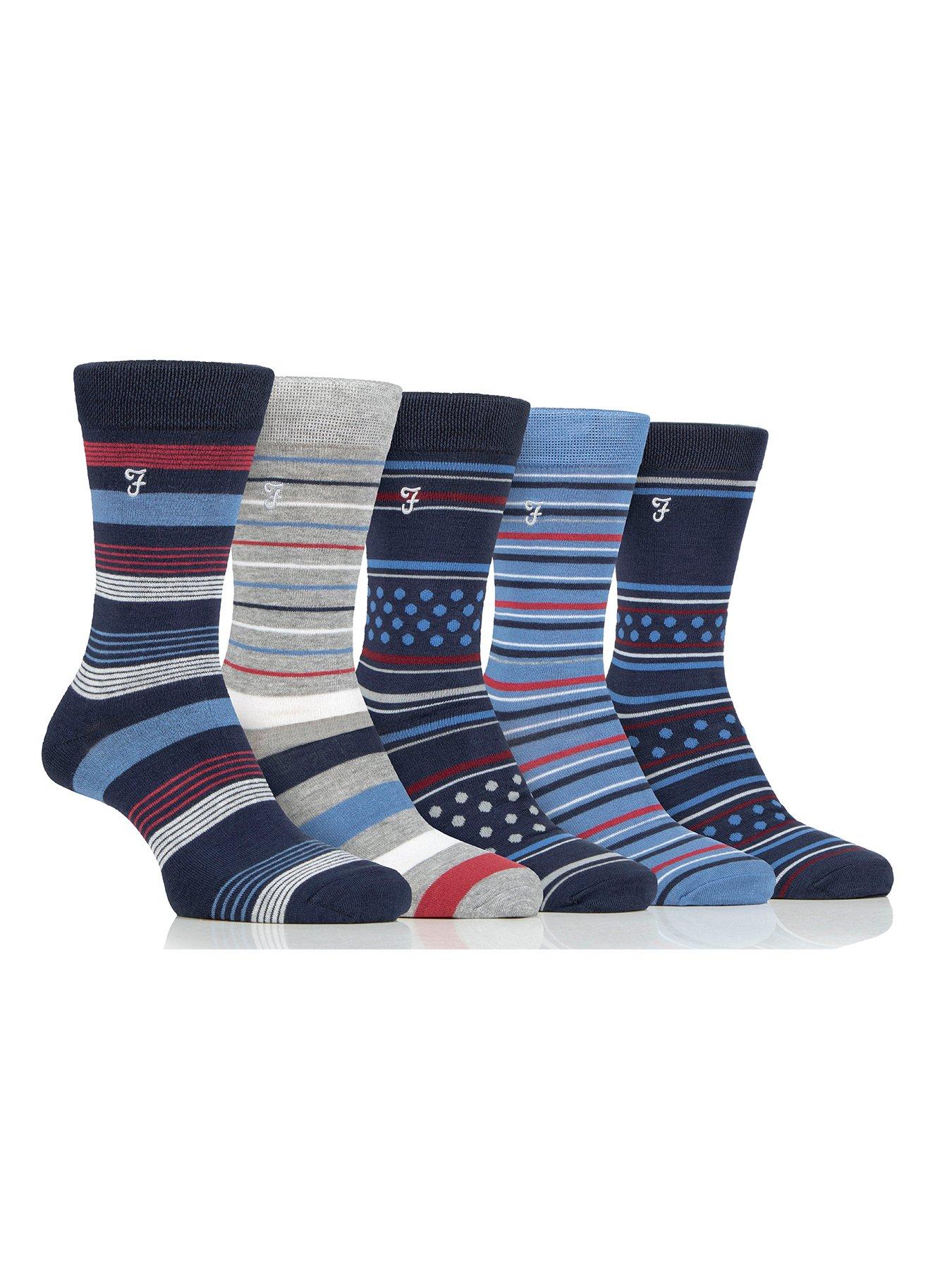 Image 1 of 2 of Farah 5 Pack Bamboo Pattern Socks - Multi