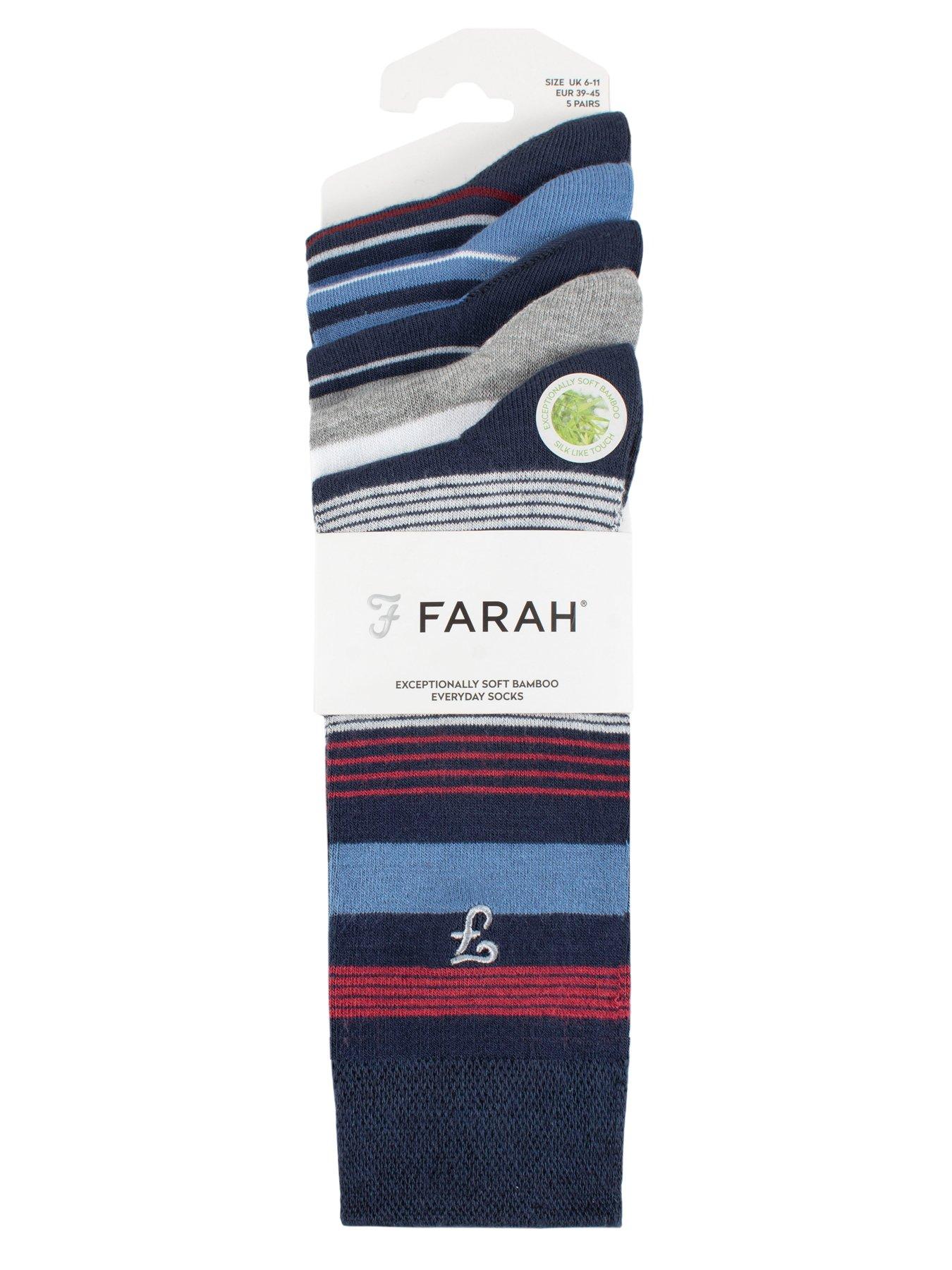 Image 2 of 2 of Farah 5 Pack Bamboo Pattern Socks - Multi