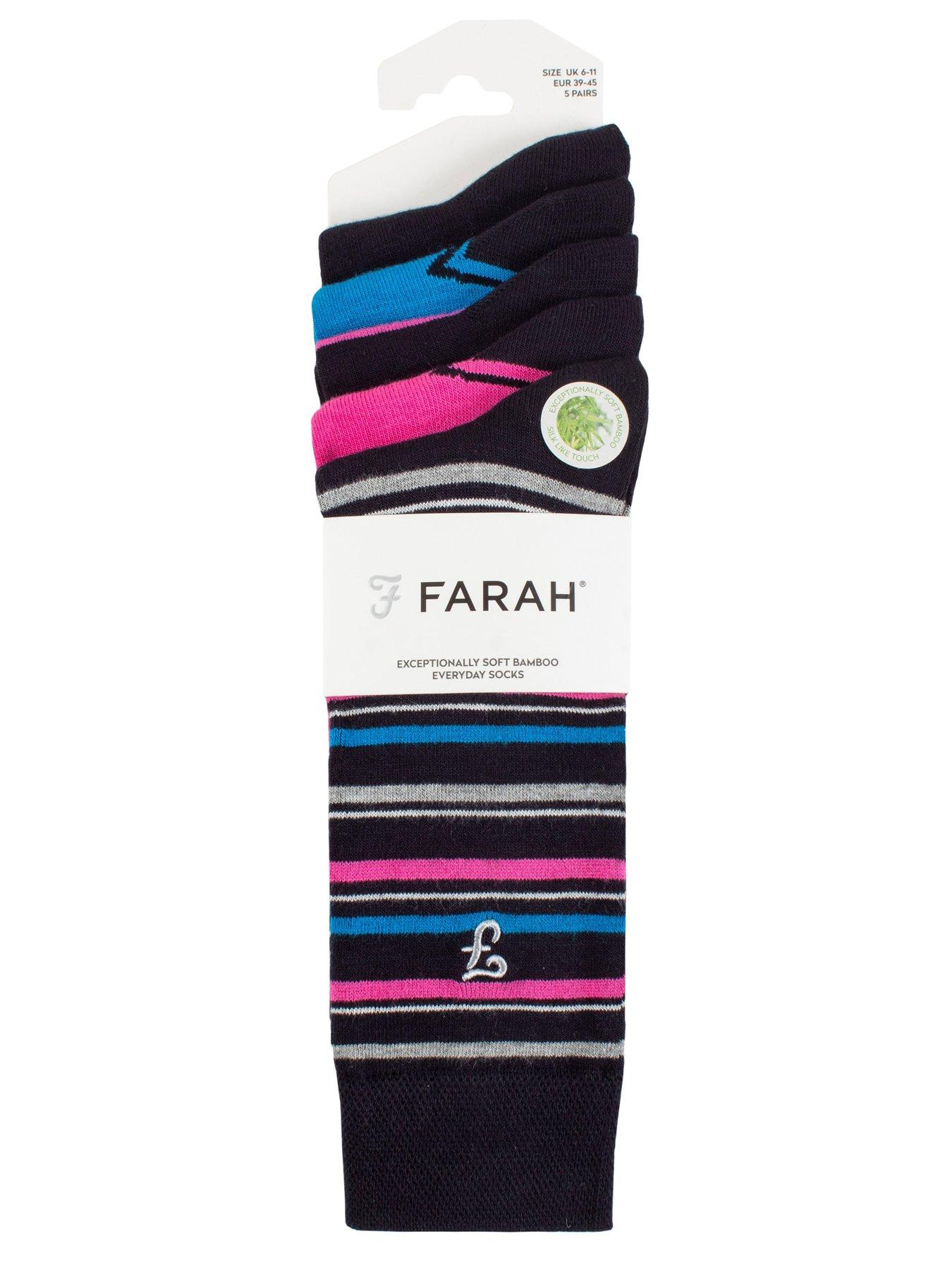 Image 2 of 2 of Farah 5 Pack Bamboo Bright Pattern Socks - Multi