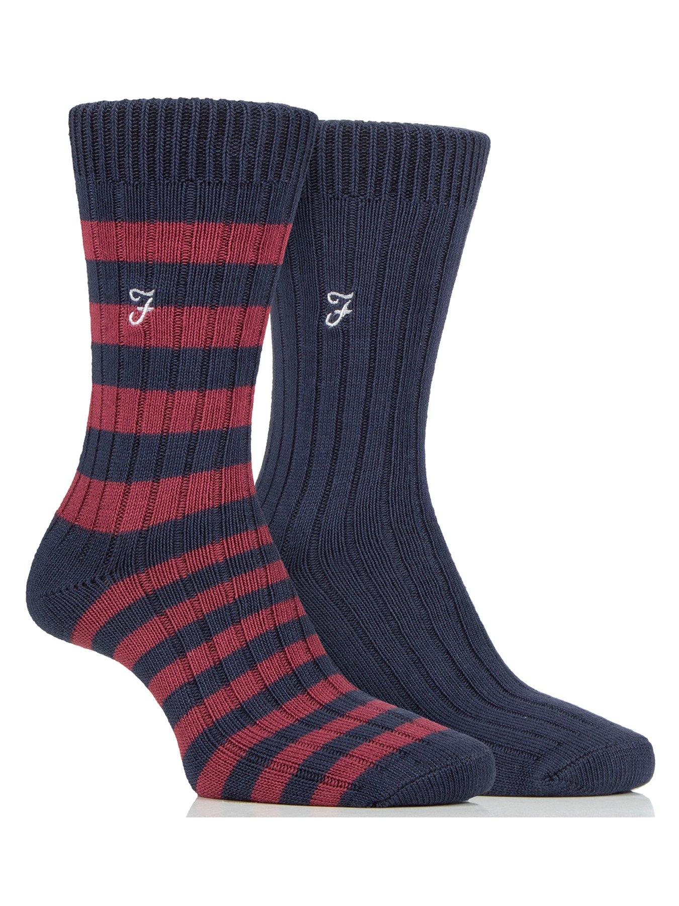 Farah 2 Pack Bamboo Boot Socks - Multi