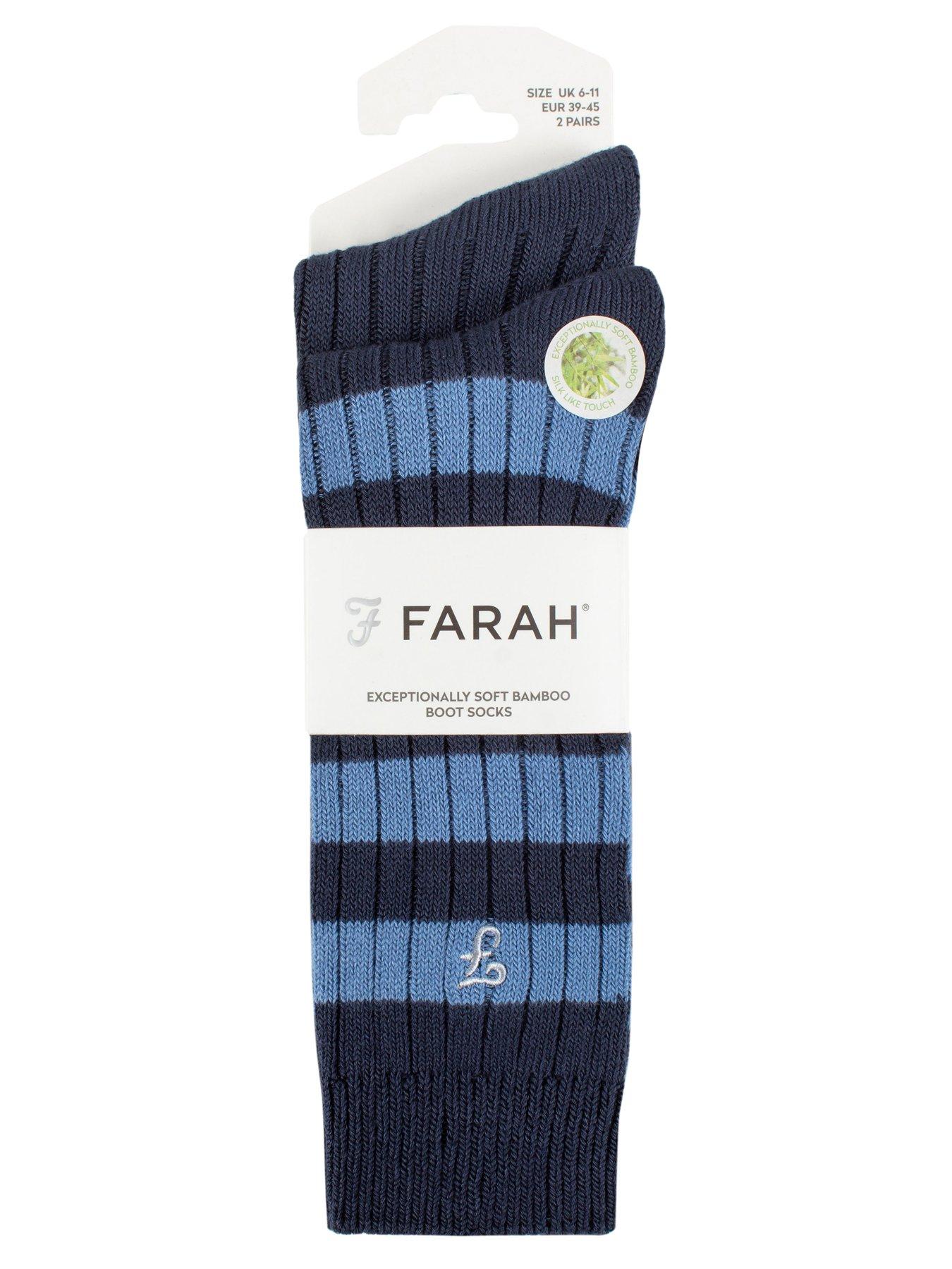 Image 2 of 2 of Farah 2 Pack Bamboo Boot Socks - Multi