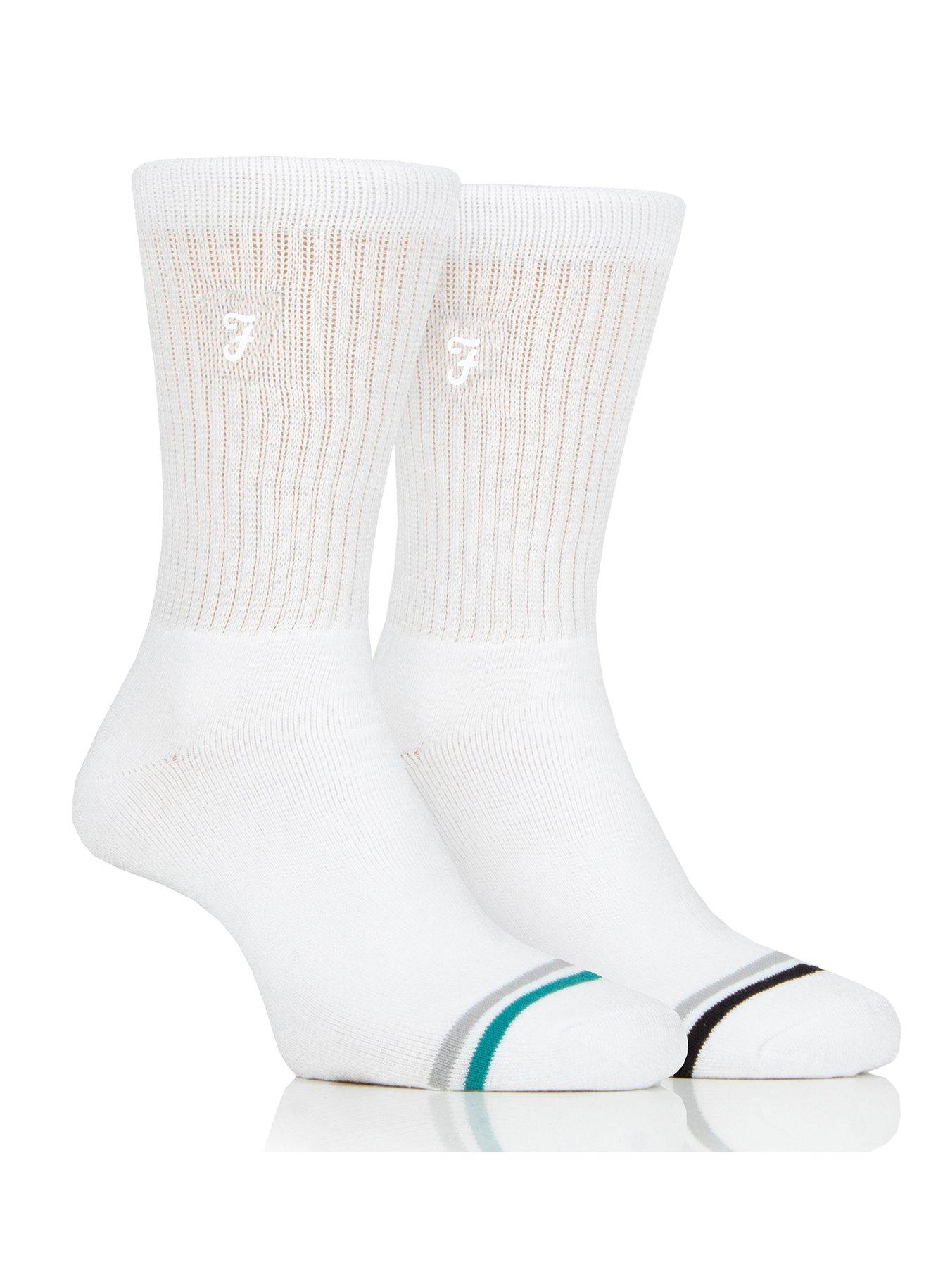 Farah 2 Pack Bamboo Leisure Socks - White