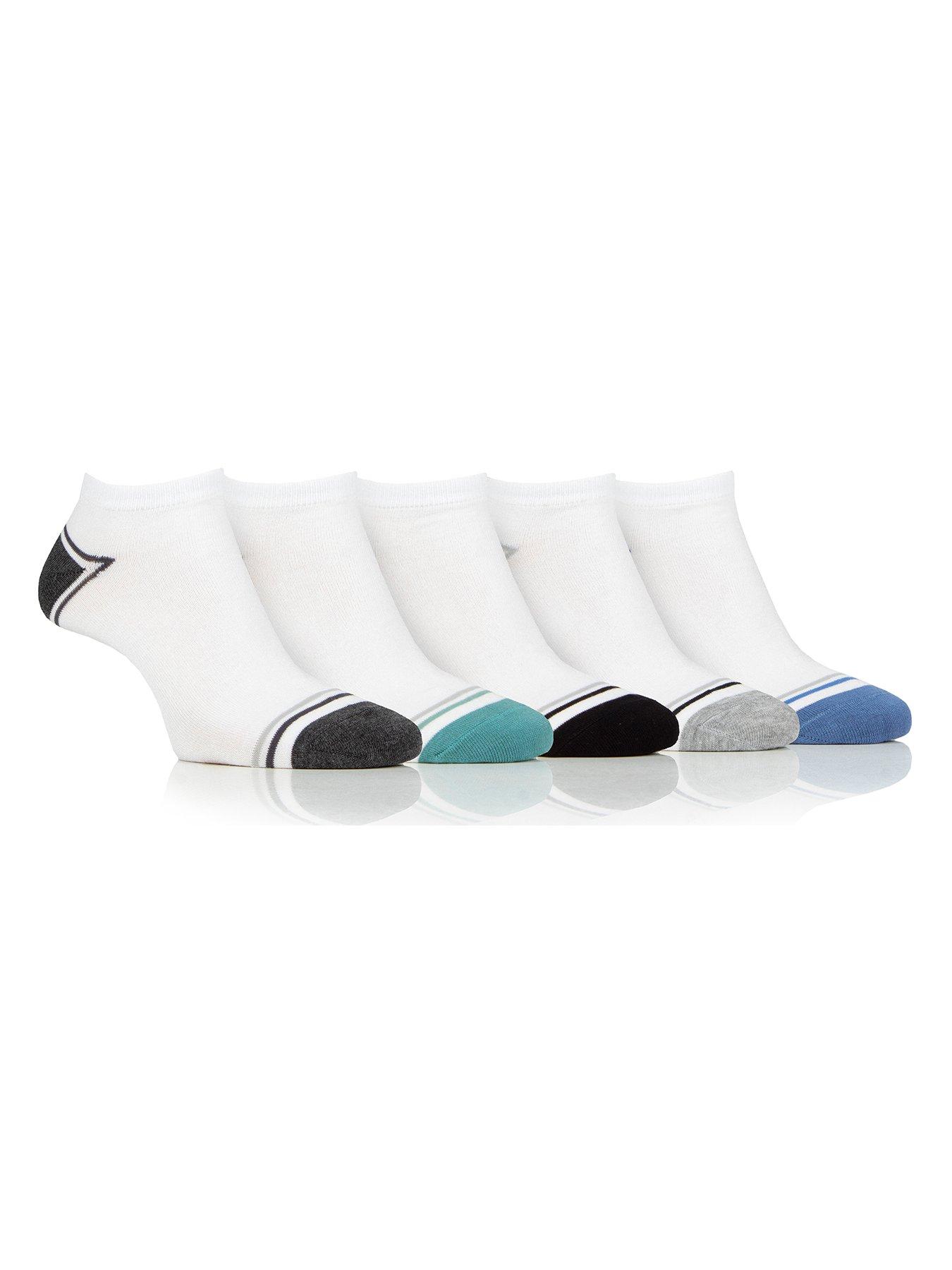 Image 1 of 2 of Farah 5 Pack Bamboo Plain Trainer Socks - White