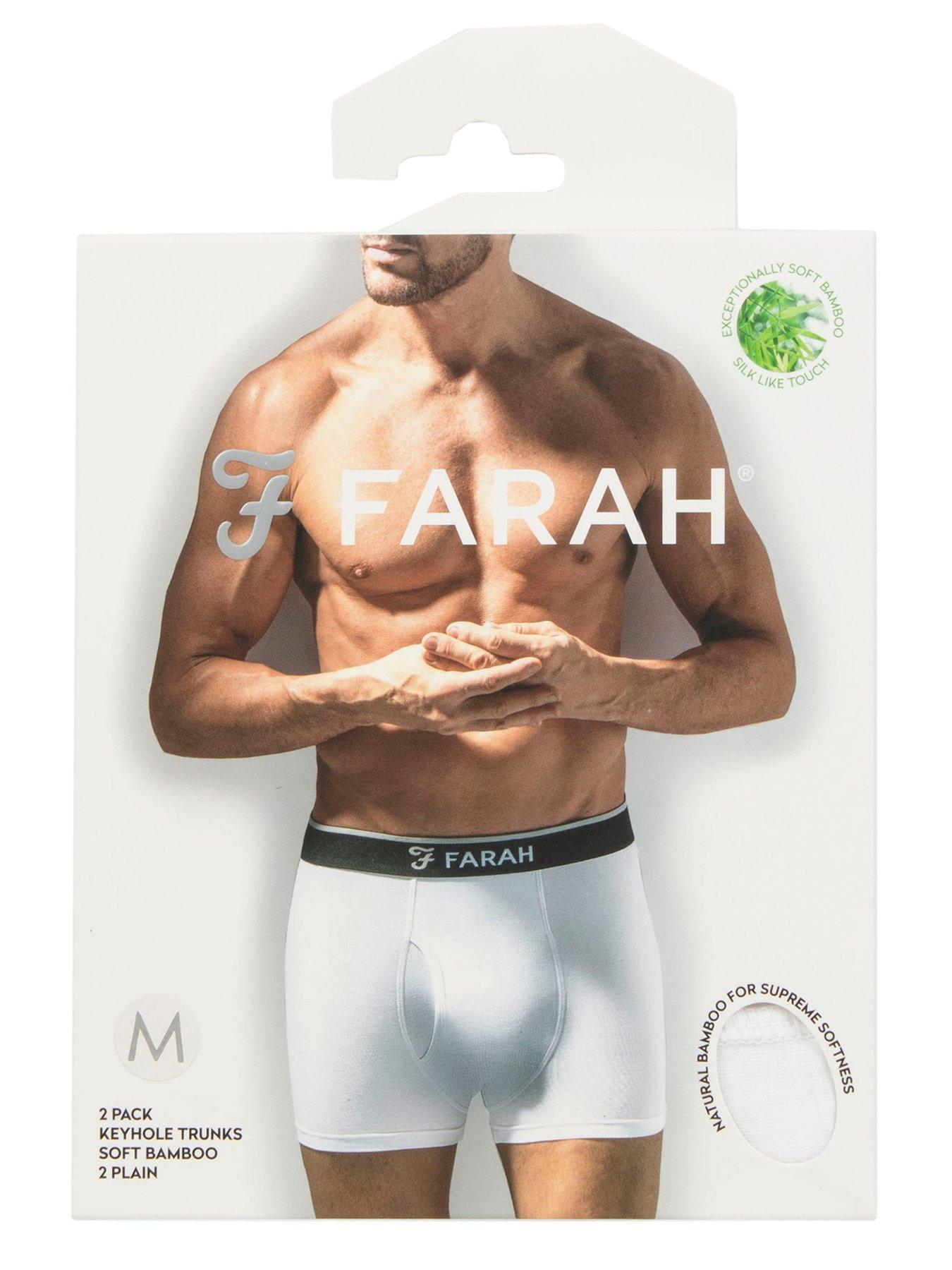 Image 3 of 3 of Farah 2 Pack Classic Bamboo Trunks - White