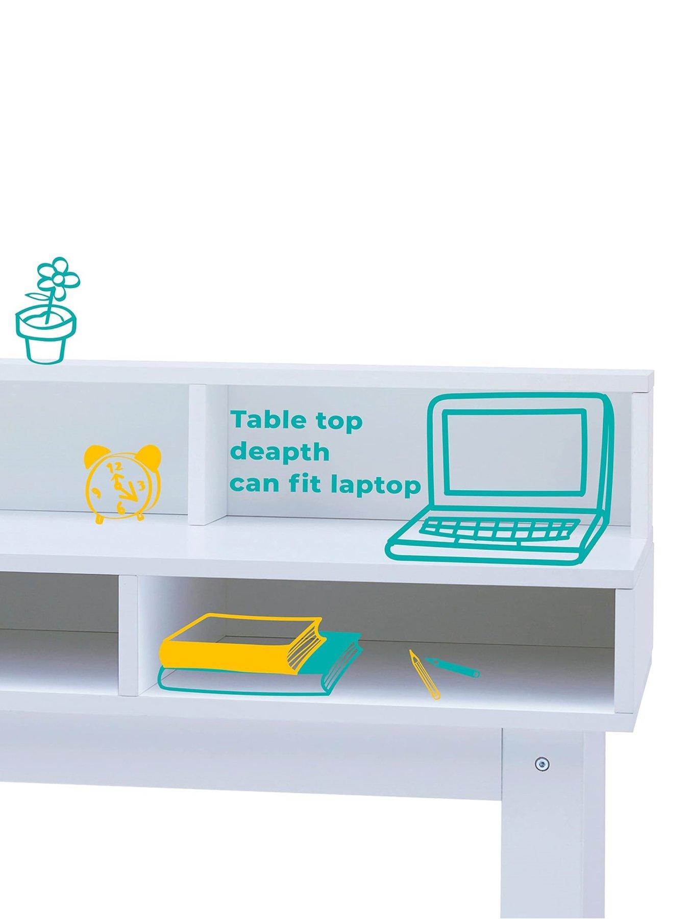  image of teamson-kids-fantasy-fields-kids-wooden-desk-amp-chairs-set-with-storage