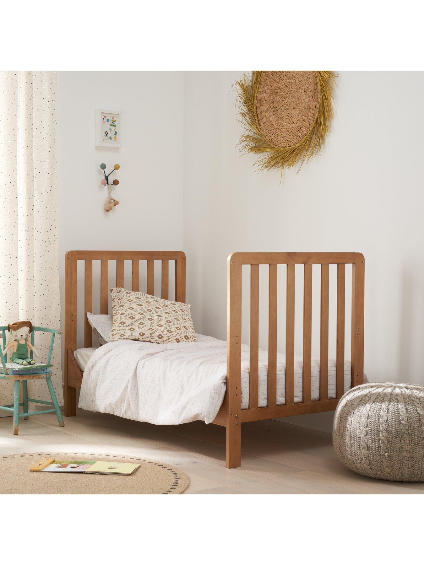  image of tutti-bambini-malmo-cot-bed-cot-top-changer-and-mattress-bundle-oak
