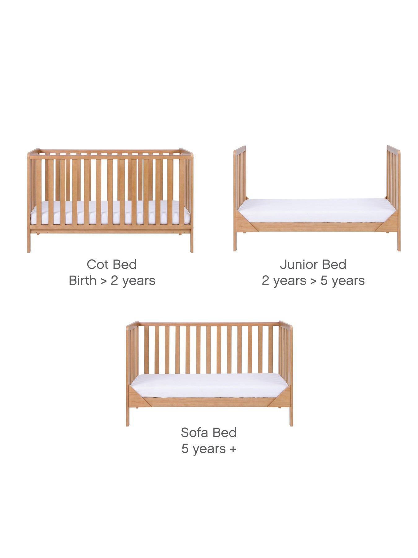  image of tutti-bambini-malmo-cot-bed-cot-top-changer-and-mattress-bundle-oak