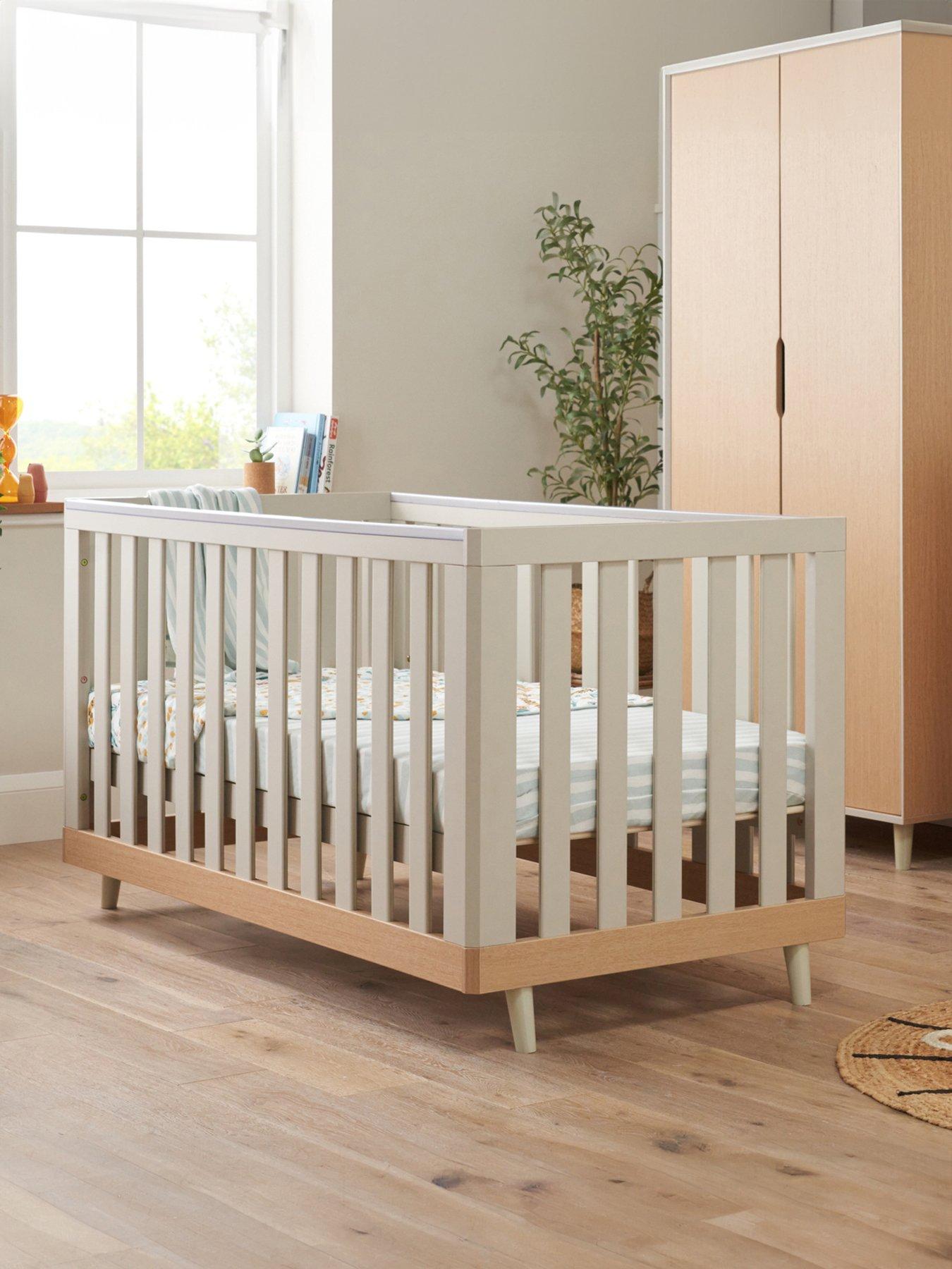 Tutti Bambini Hygge Cot Bed Light Oak/White Sand Littlewoods