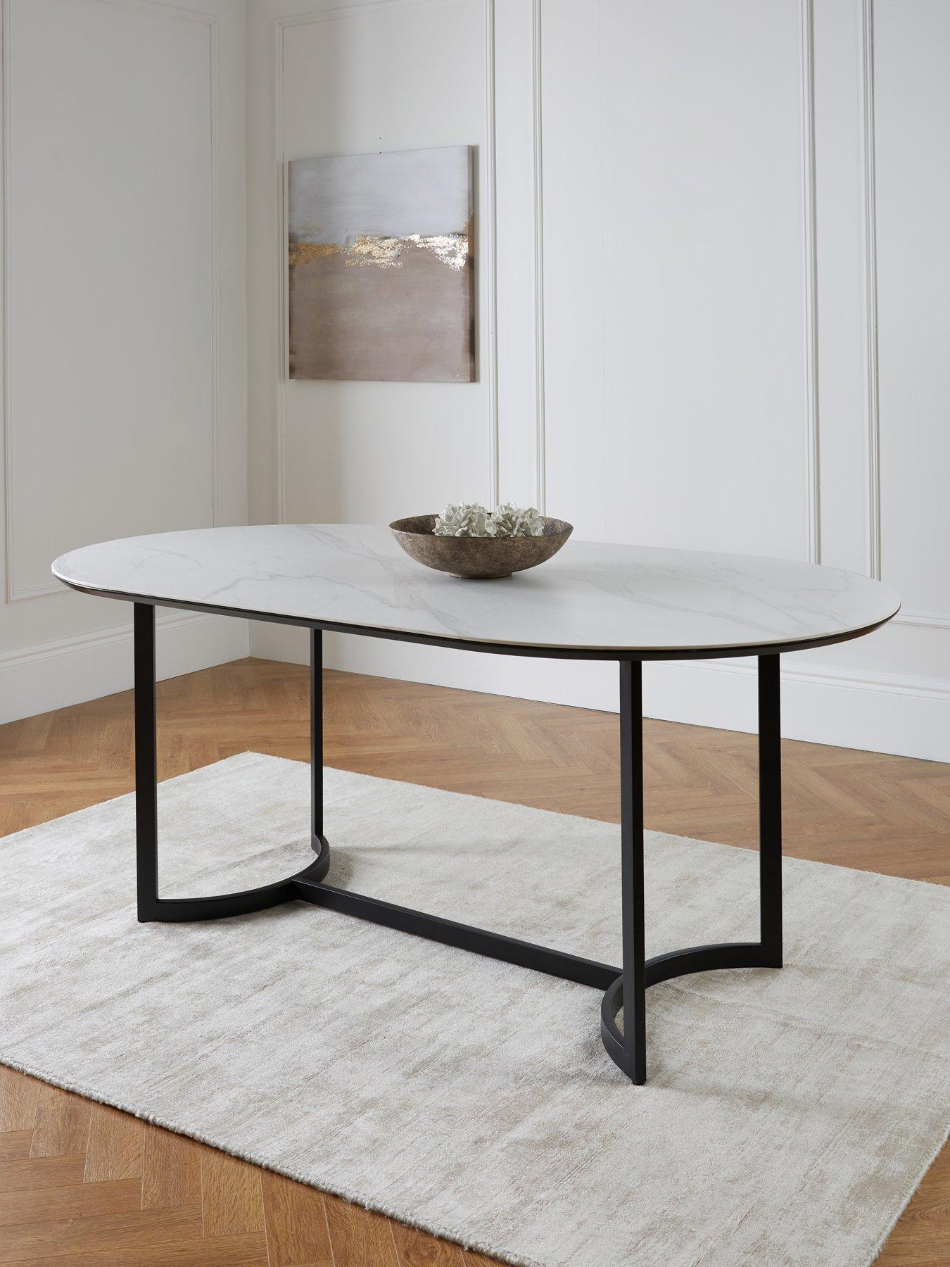 Very Home Alba 180 cm Ceramic Top Oval Dining Table