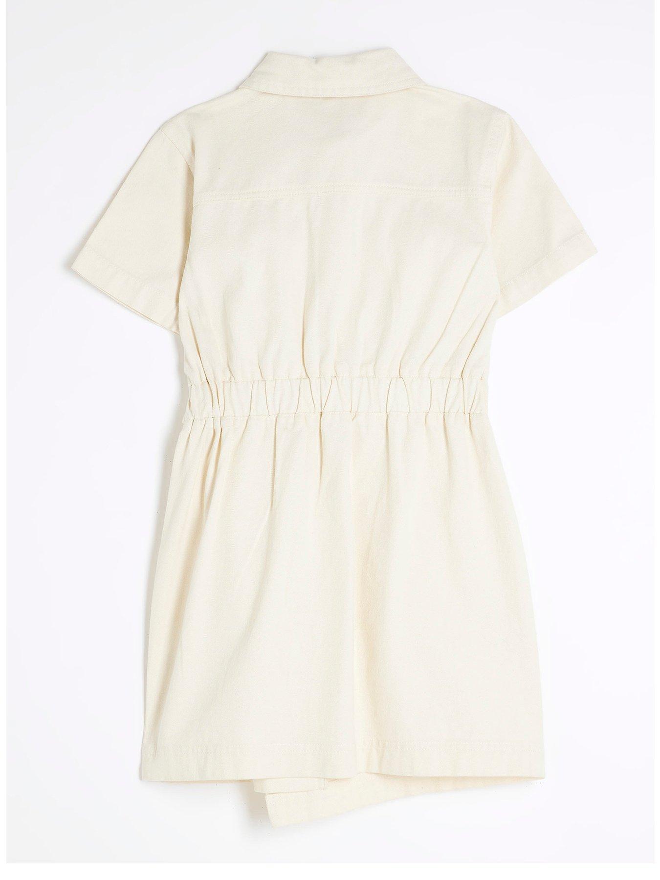  image of river-island-girls-wrap-shirt-dress-cream