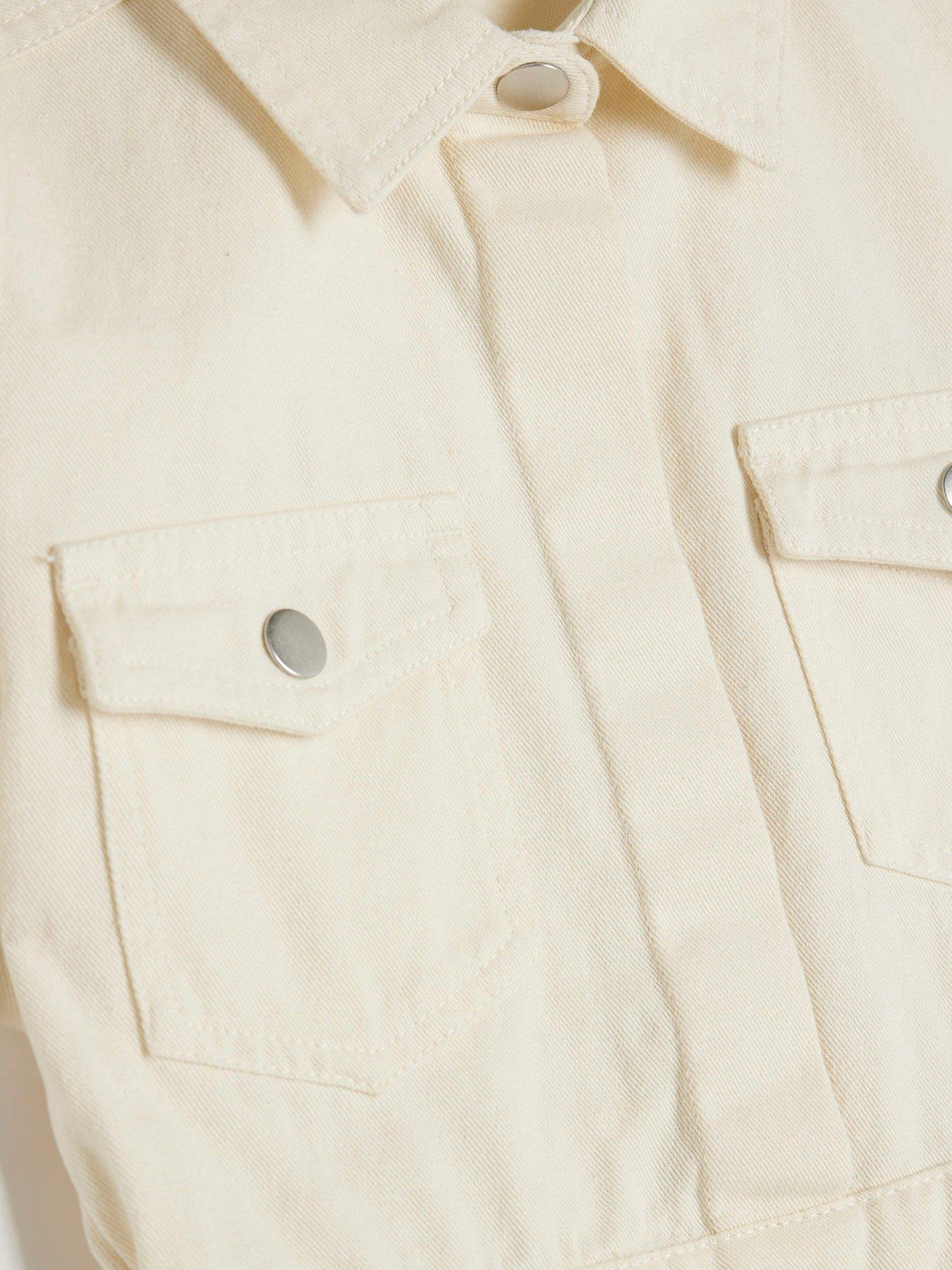  image of river-island-girls-wrap-shirt-dress-cream