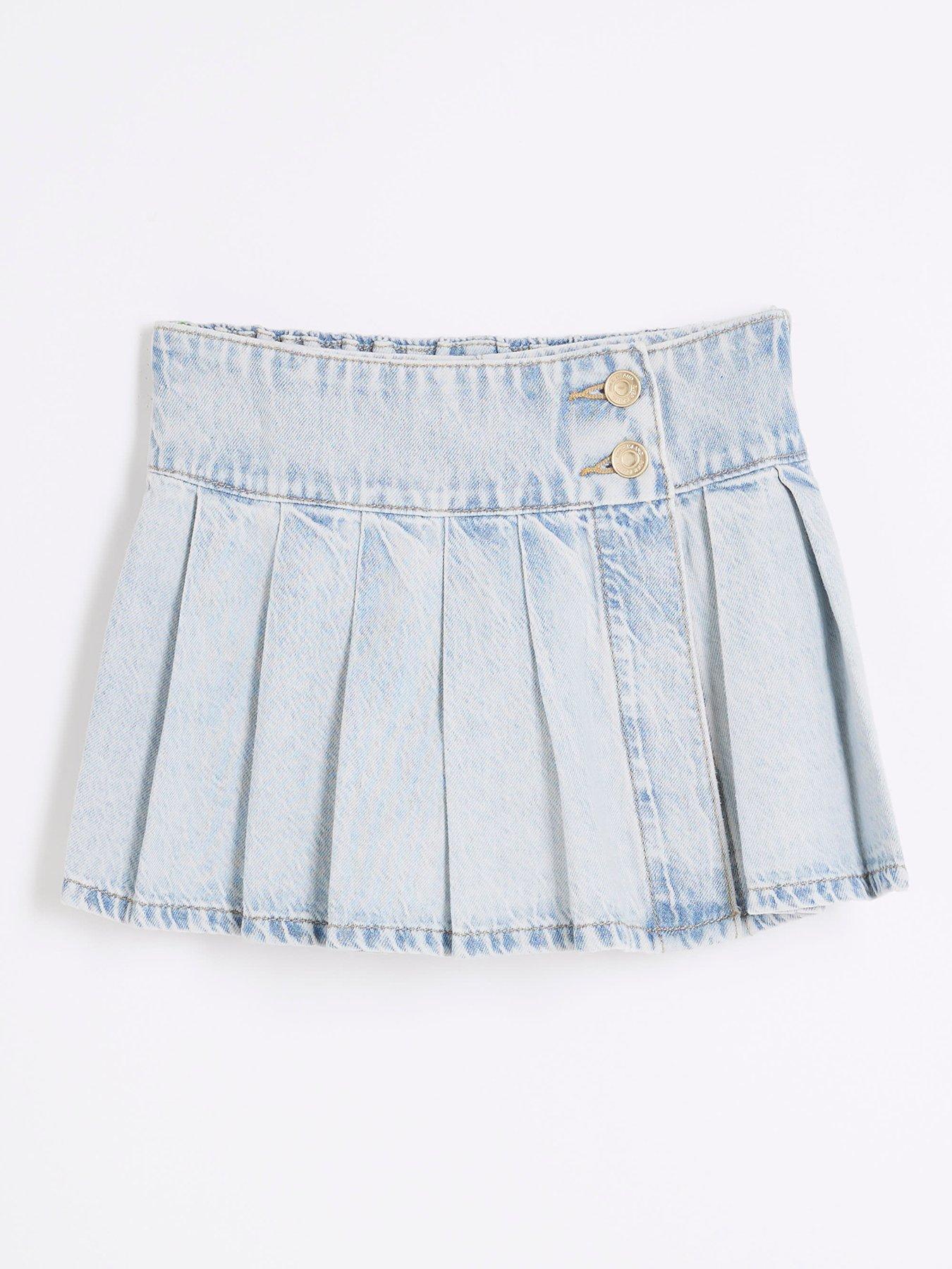 river-island-girls-denim-pleated-skort-light-wash-blue