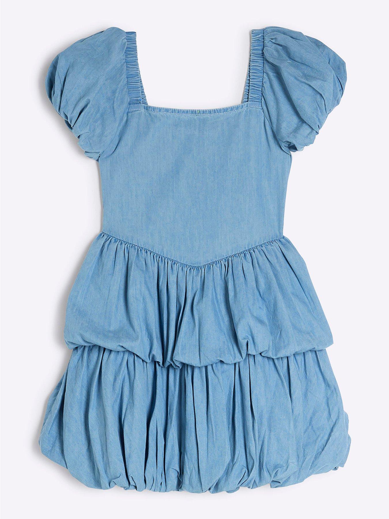 river-island-girls-bubble-hem-dress-denim-blue