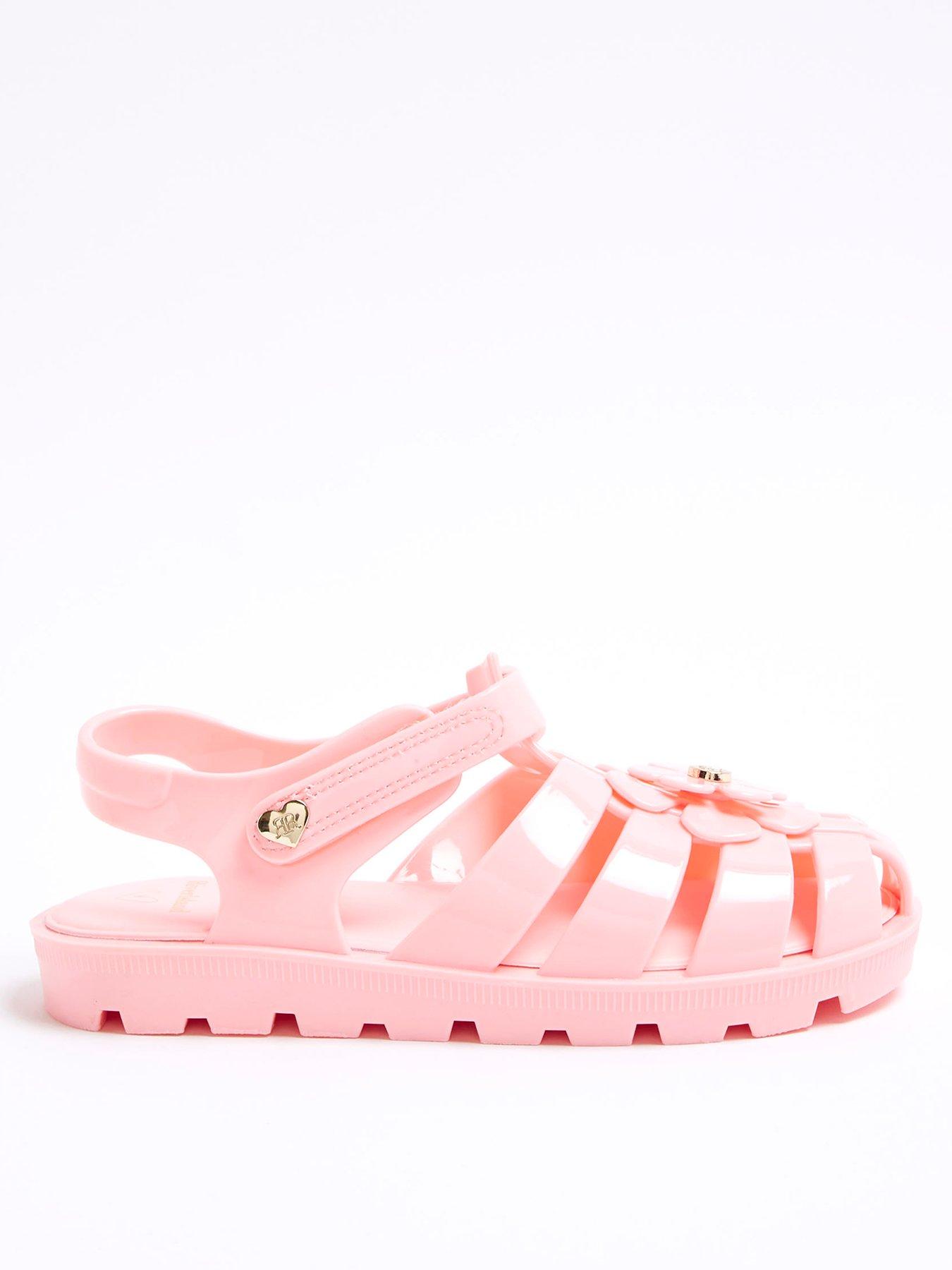 River Island Mini Mini Girls Floral Jelly Sandals - Light Pink
