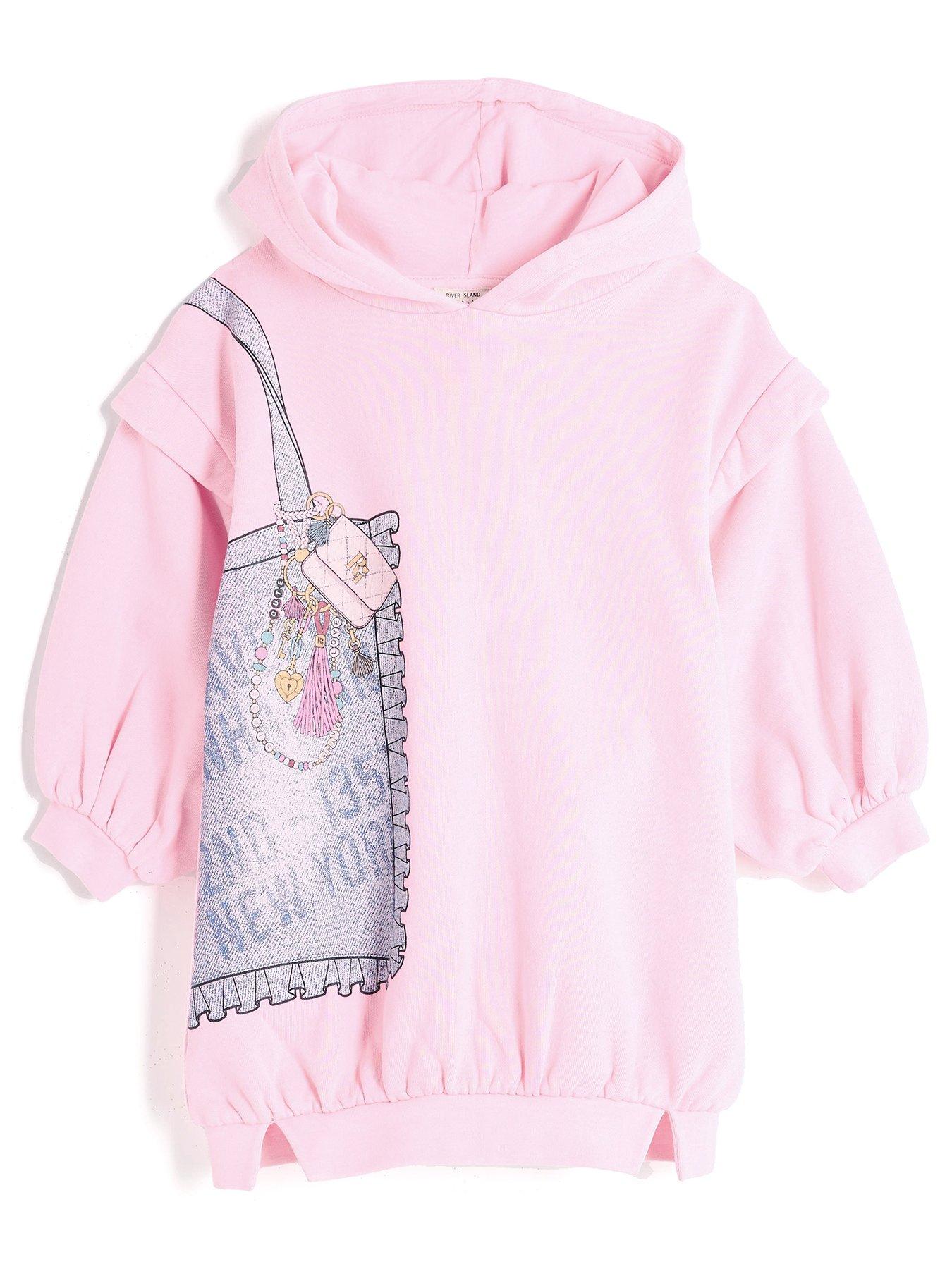 river-island-mini-mini-girls-hooded-bag-sweatshirt-dress-pink