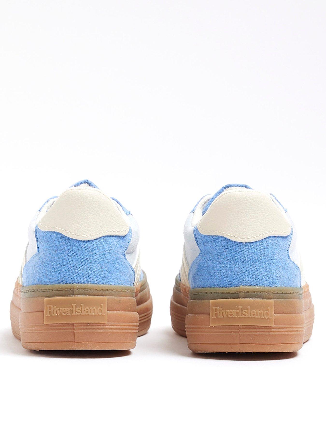  image of river-island-girls-suedette-lace-trainers-baby-blue