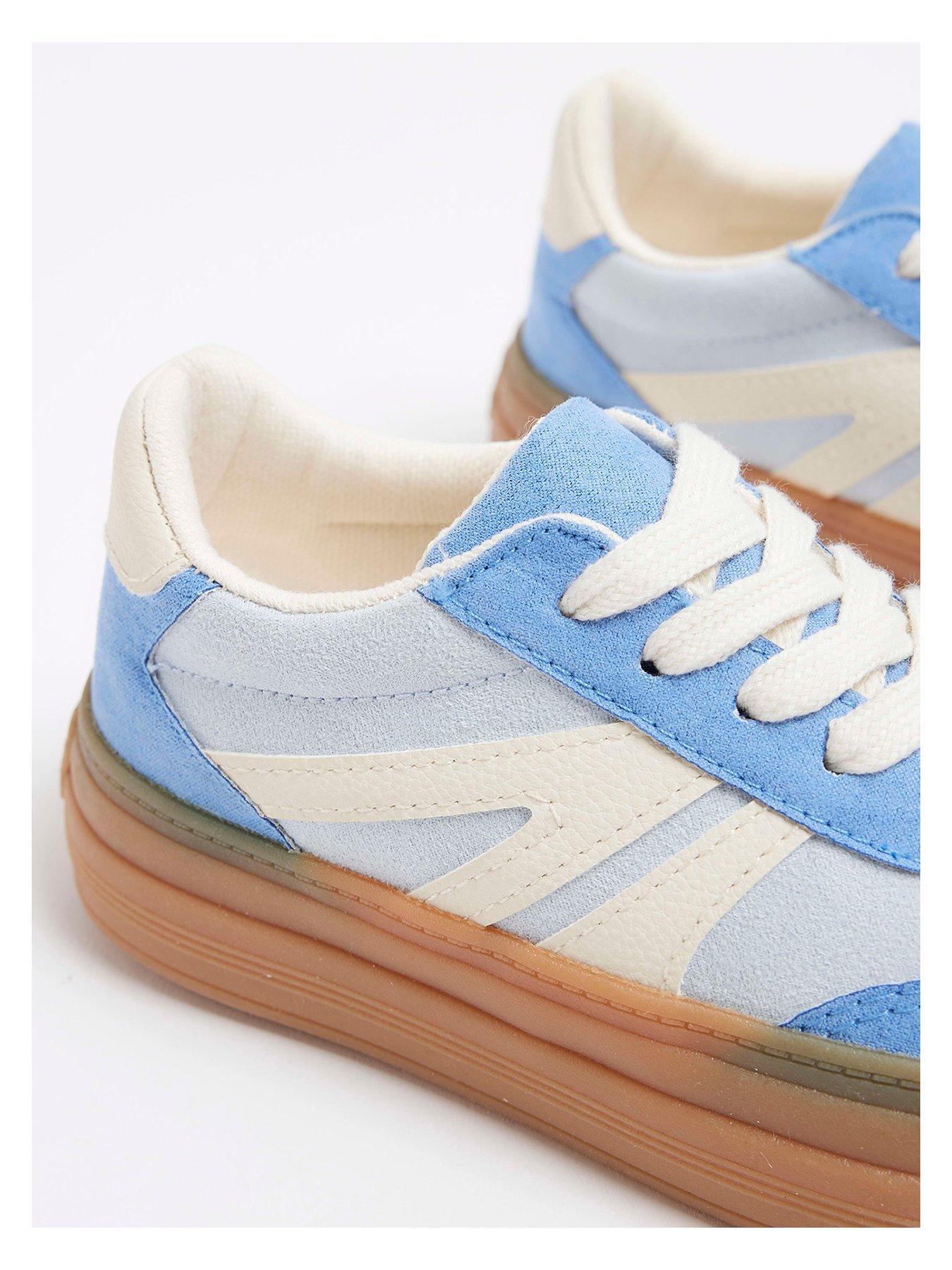  image of river-island-girls-suedette-lace-trainers-baby-blue