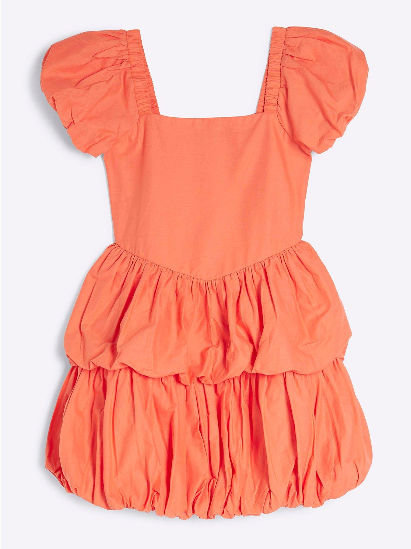 river-island-girls-bubble-hem-dress-coral