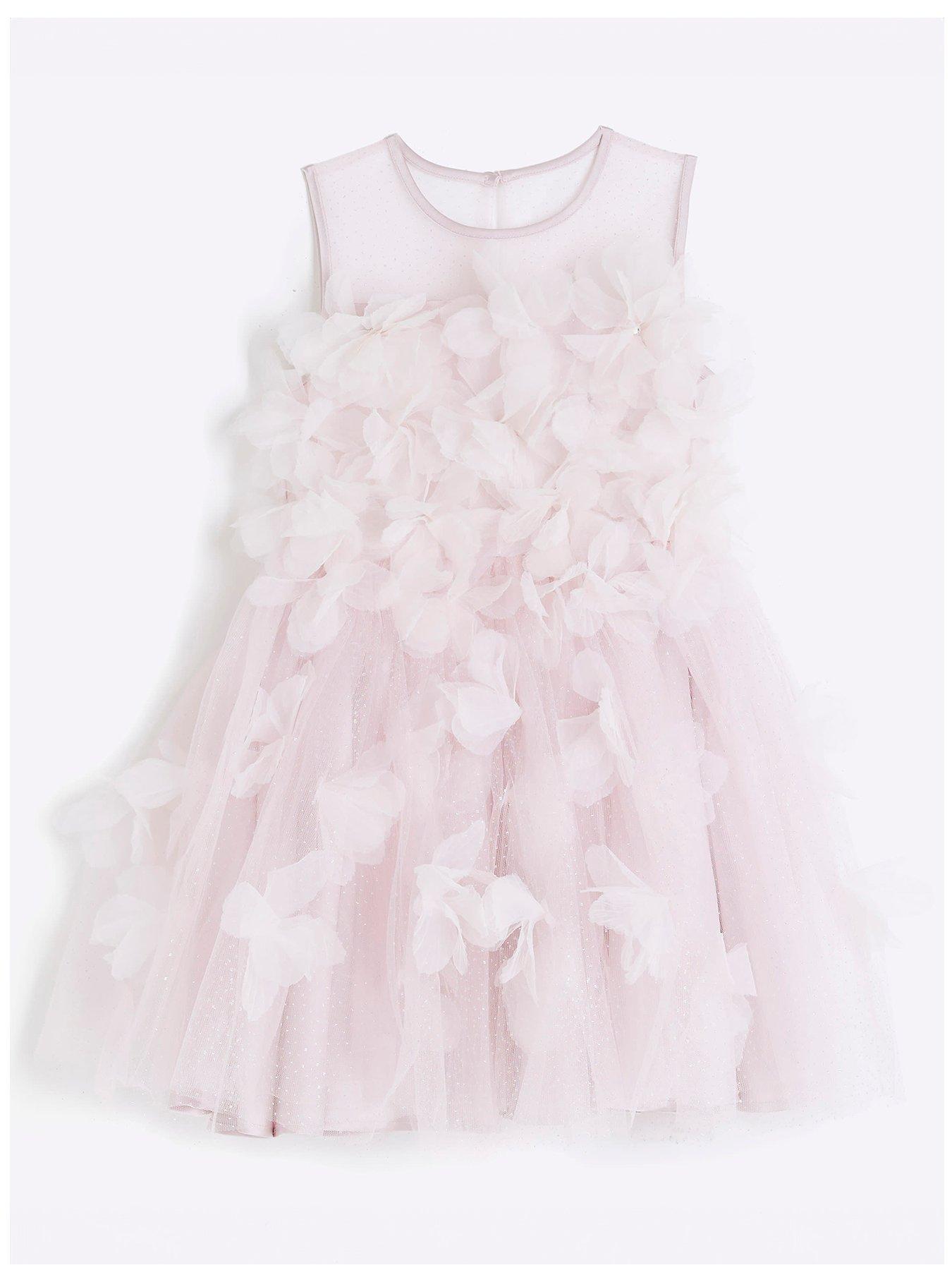 River Island Girls Rose Embellished Bridesmaid Flower Girl Dress