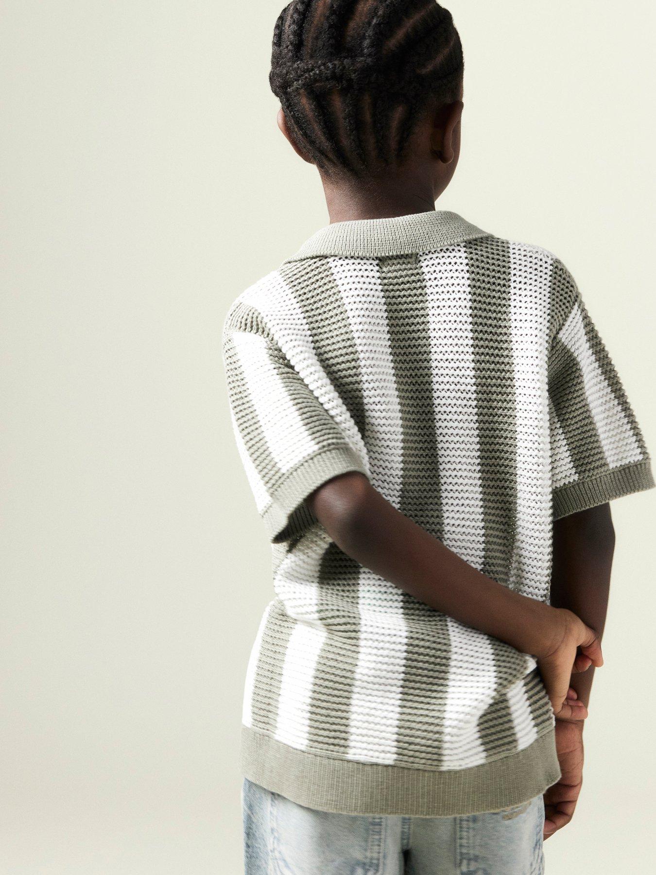  image of river-island-boys-stripe-summer-shirt-khakicream