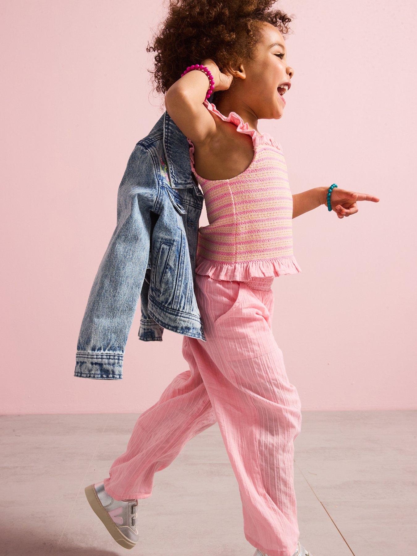 river-island-mini-mini-girls-shirred-flutter-sleeve-set-pink