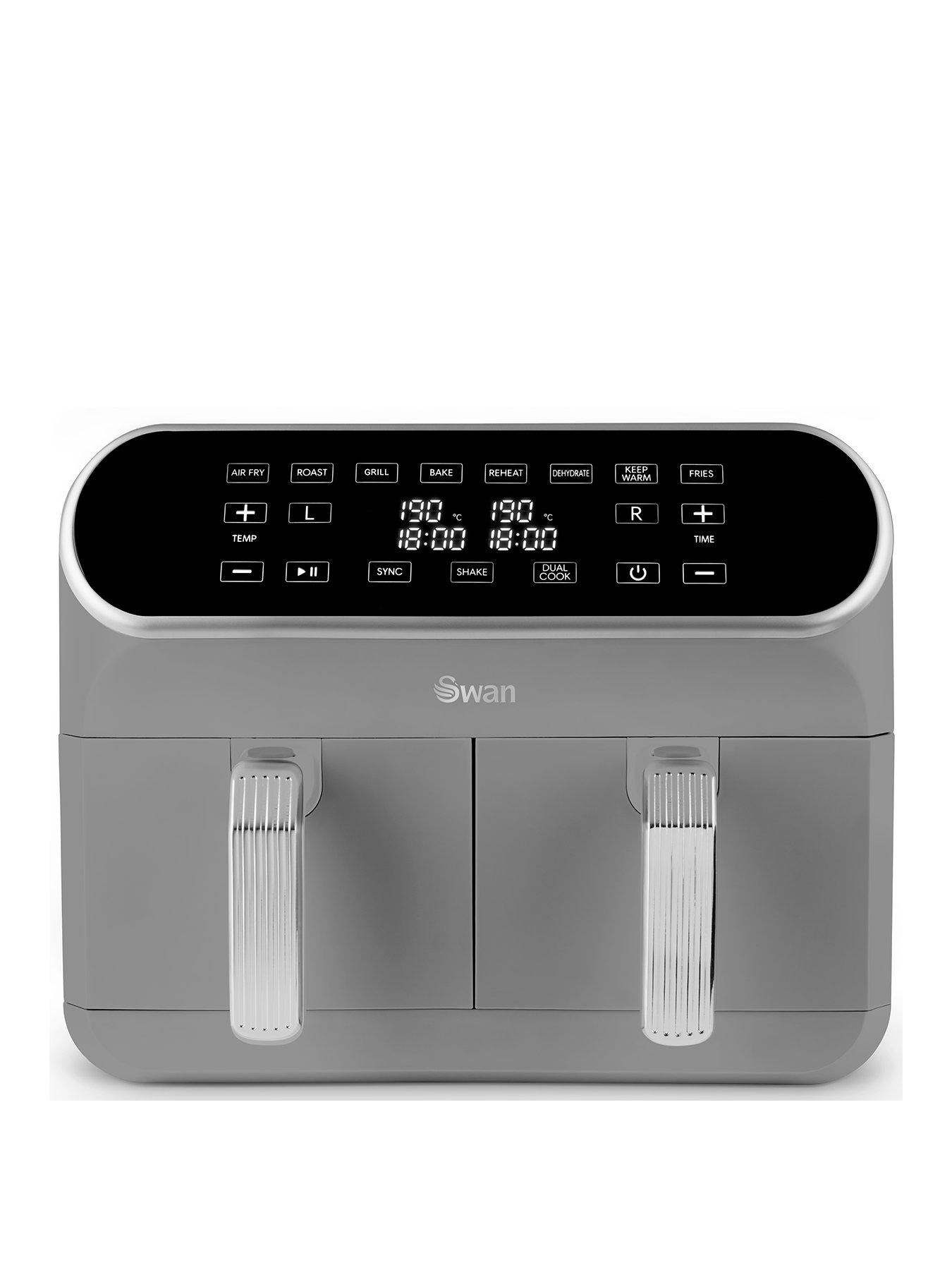 Swan Retro 8L Dual Air Fryer - Grey